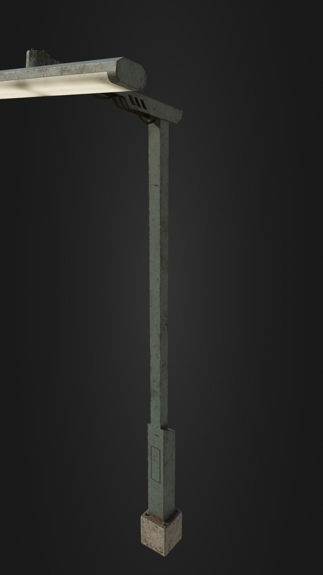 Old Retro Futuristic Street Light  Low-poly 3D model_37