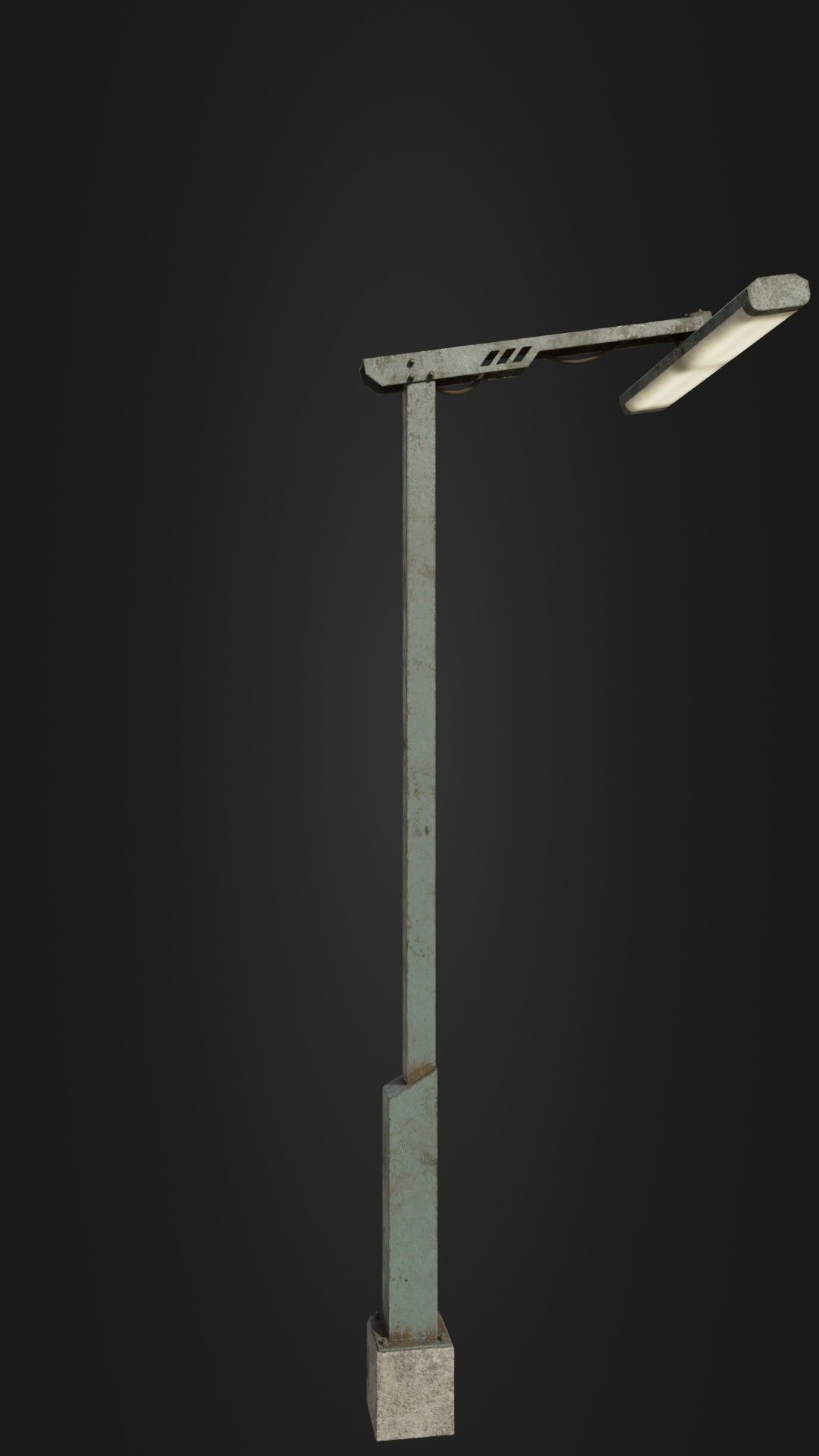 Old Retro Futuristic Street Light  Low-poly 3D model_12