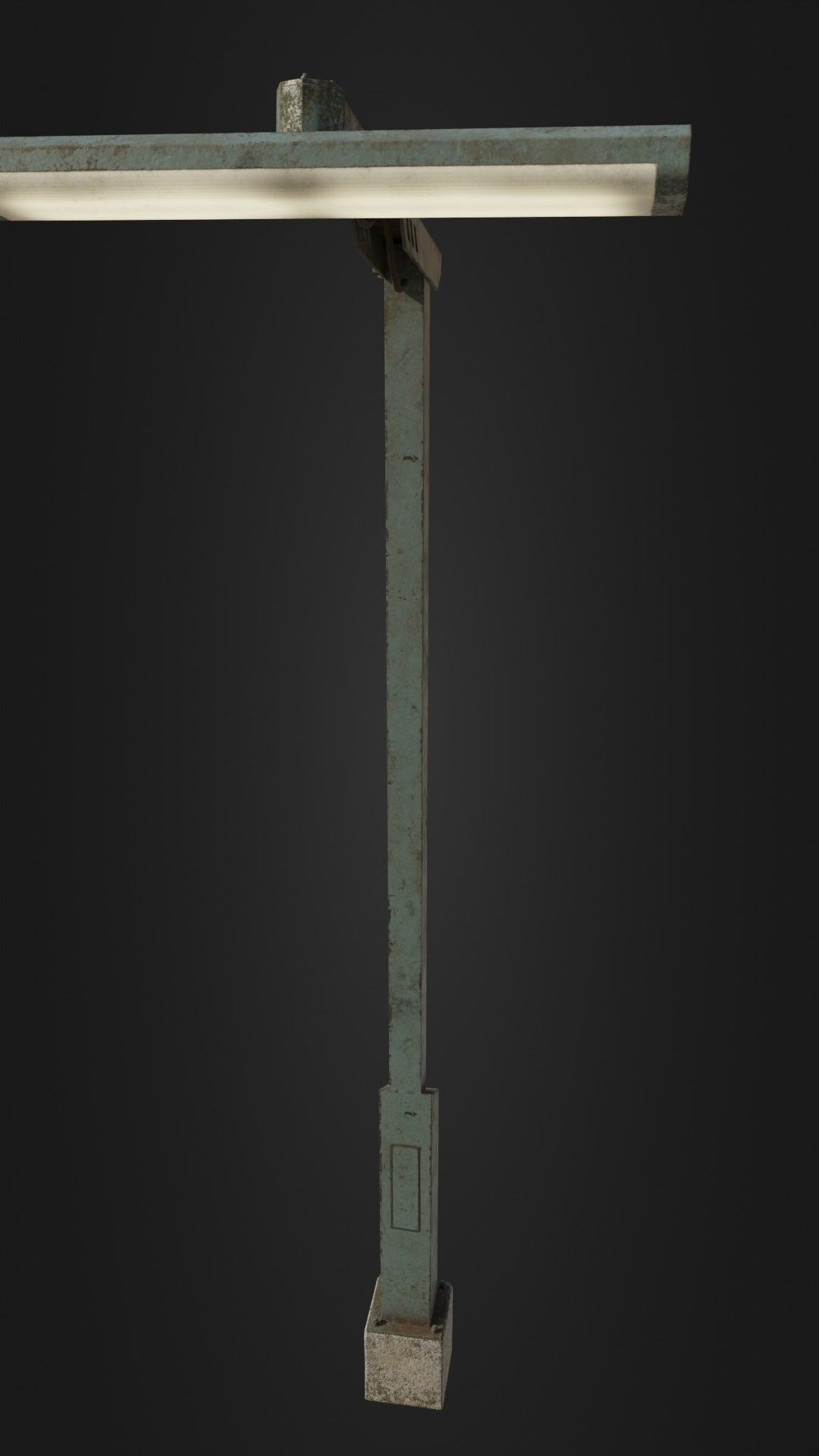 Old Retro Futuristic Street Light  Low-poly 3D model_40