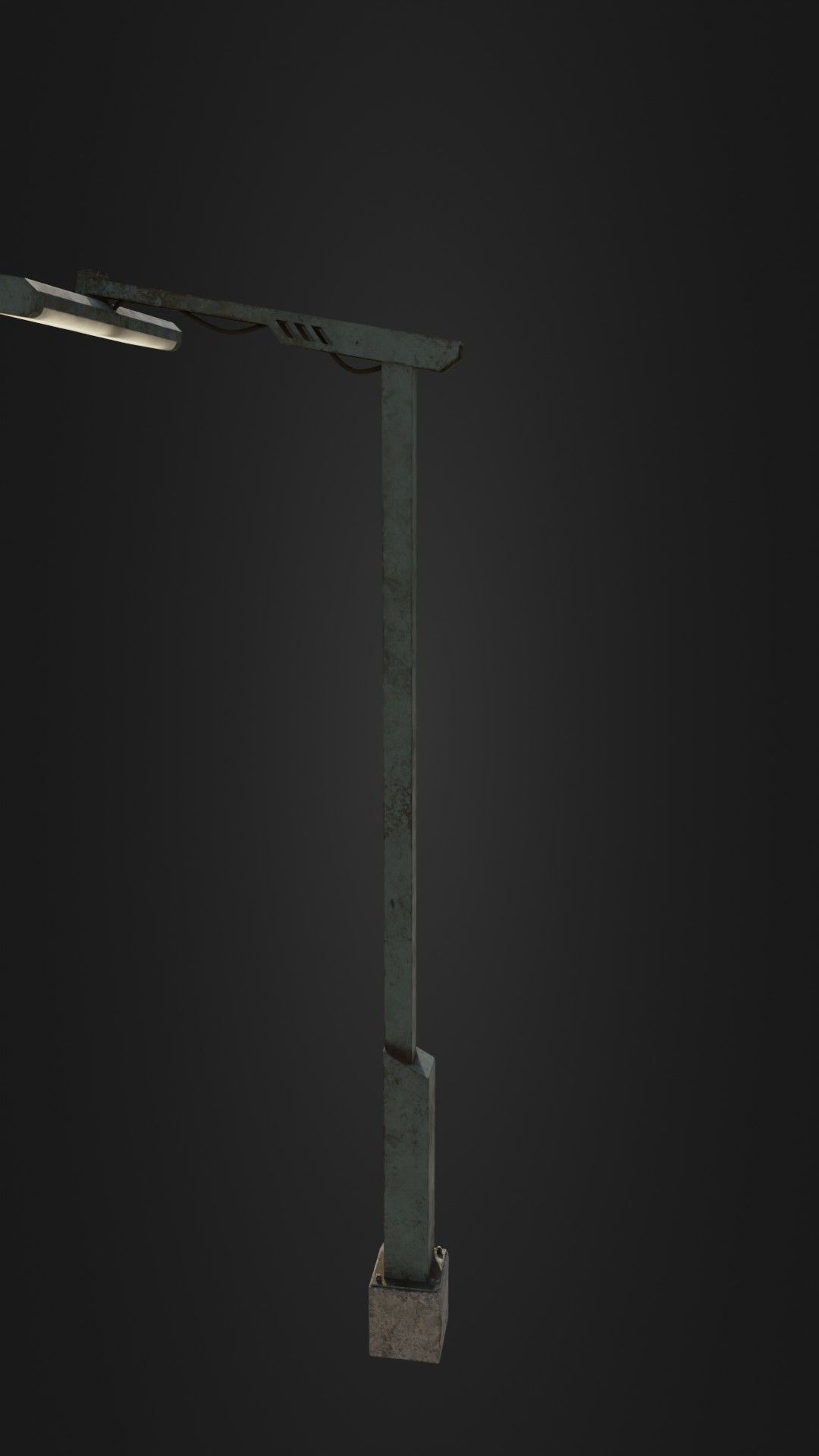 Old Retro Futuristic Street Light  Low-poly 3D model_30