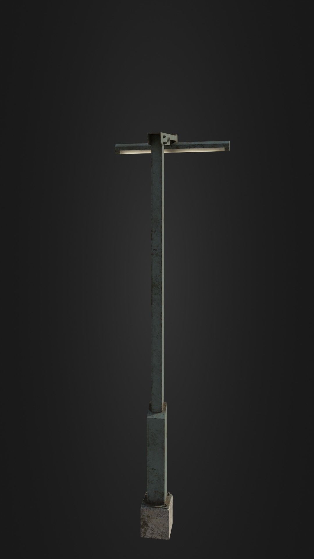 Old Retro Futuristic Street Light  Low-poly 3D model_20