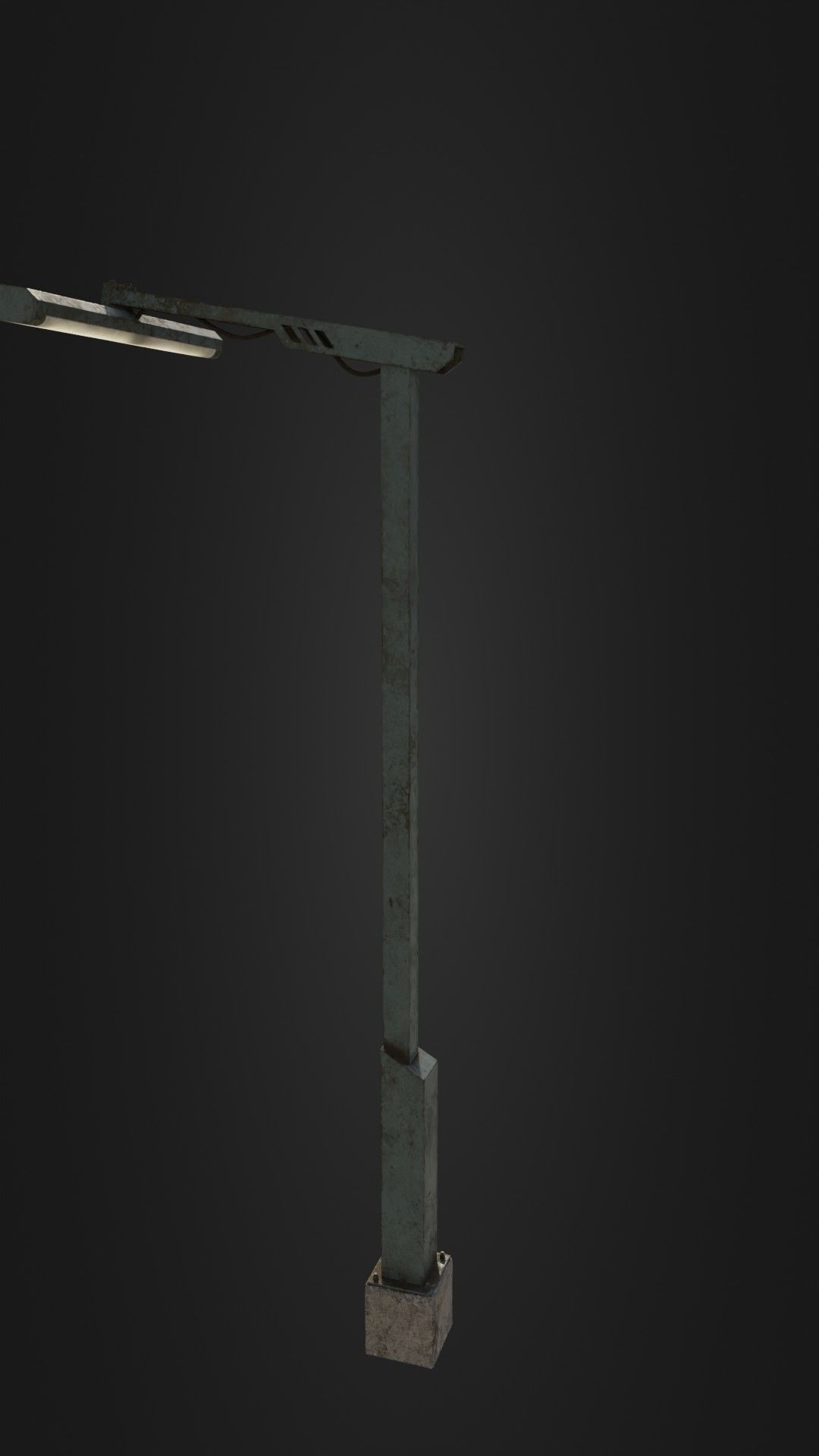 Old Retro Futuristic Street Light  Low-poly 3D model_29