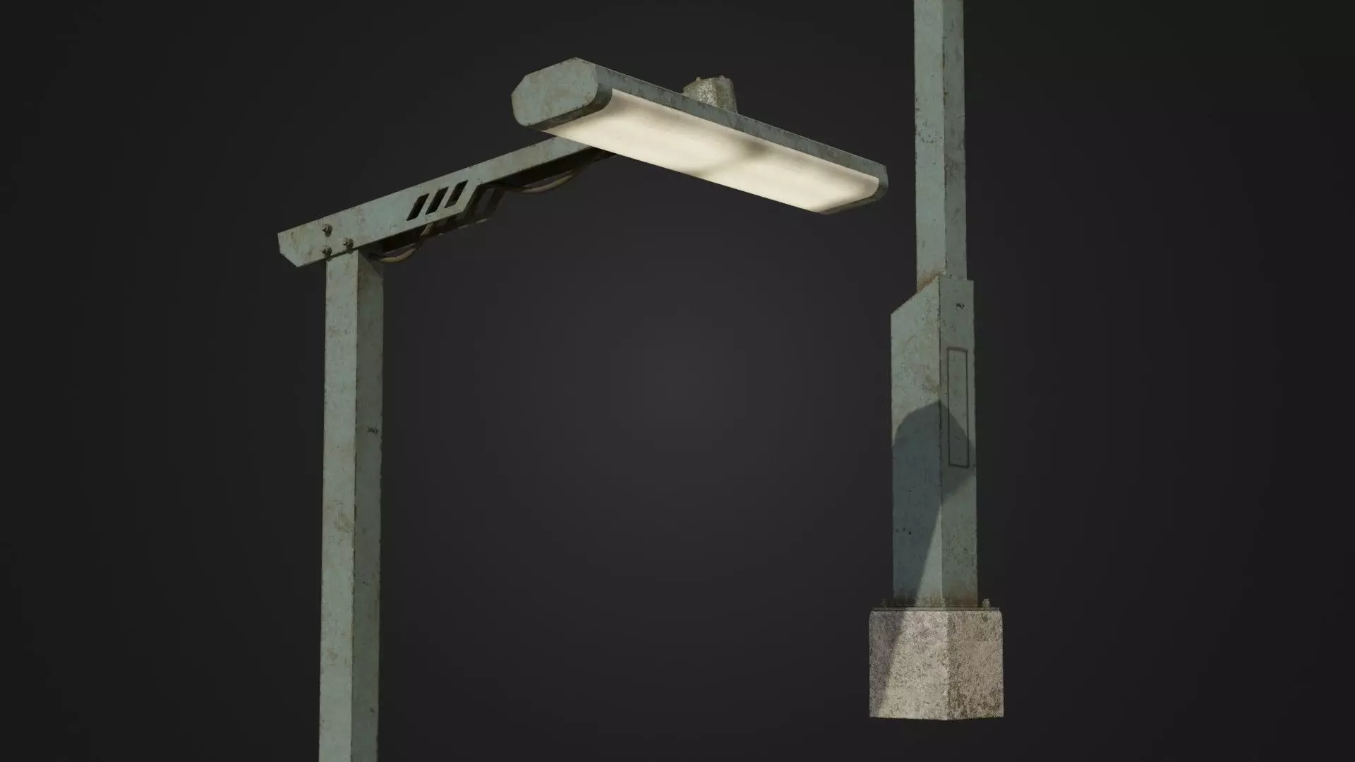 Old Retro Futuristic Street Light  Low-poly 3D model_0