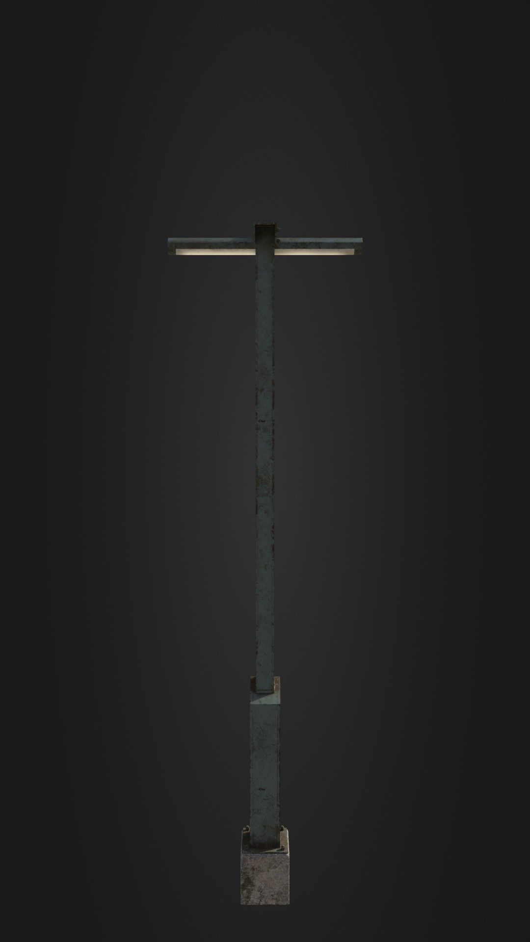 Old Retro Futuristic Street Light  Low-poly 3D model_21