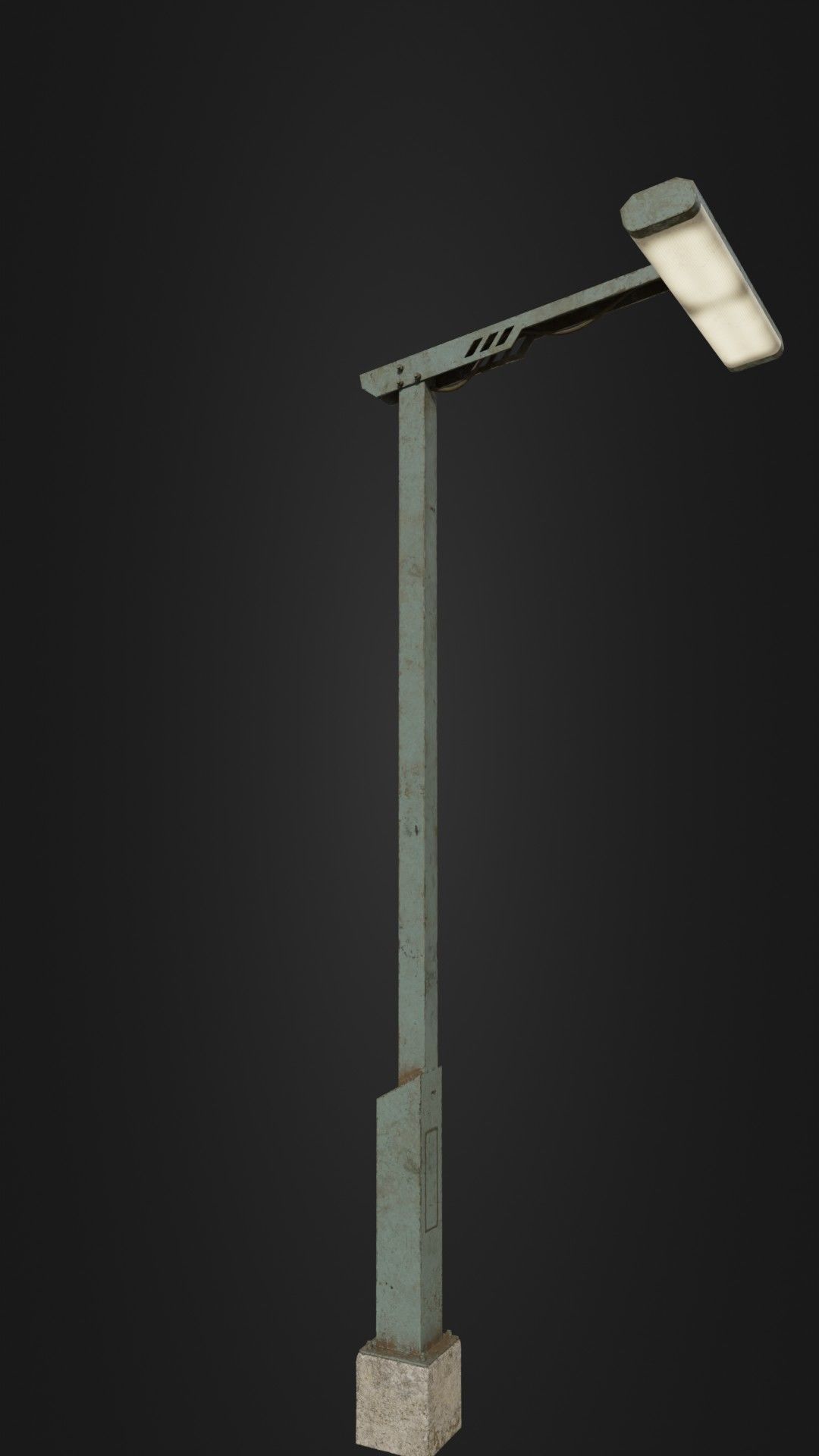 Old Retro Futuristic Street Light  Low-poly 3D model_8