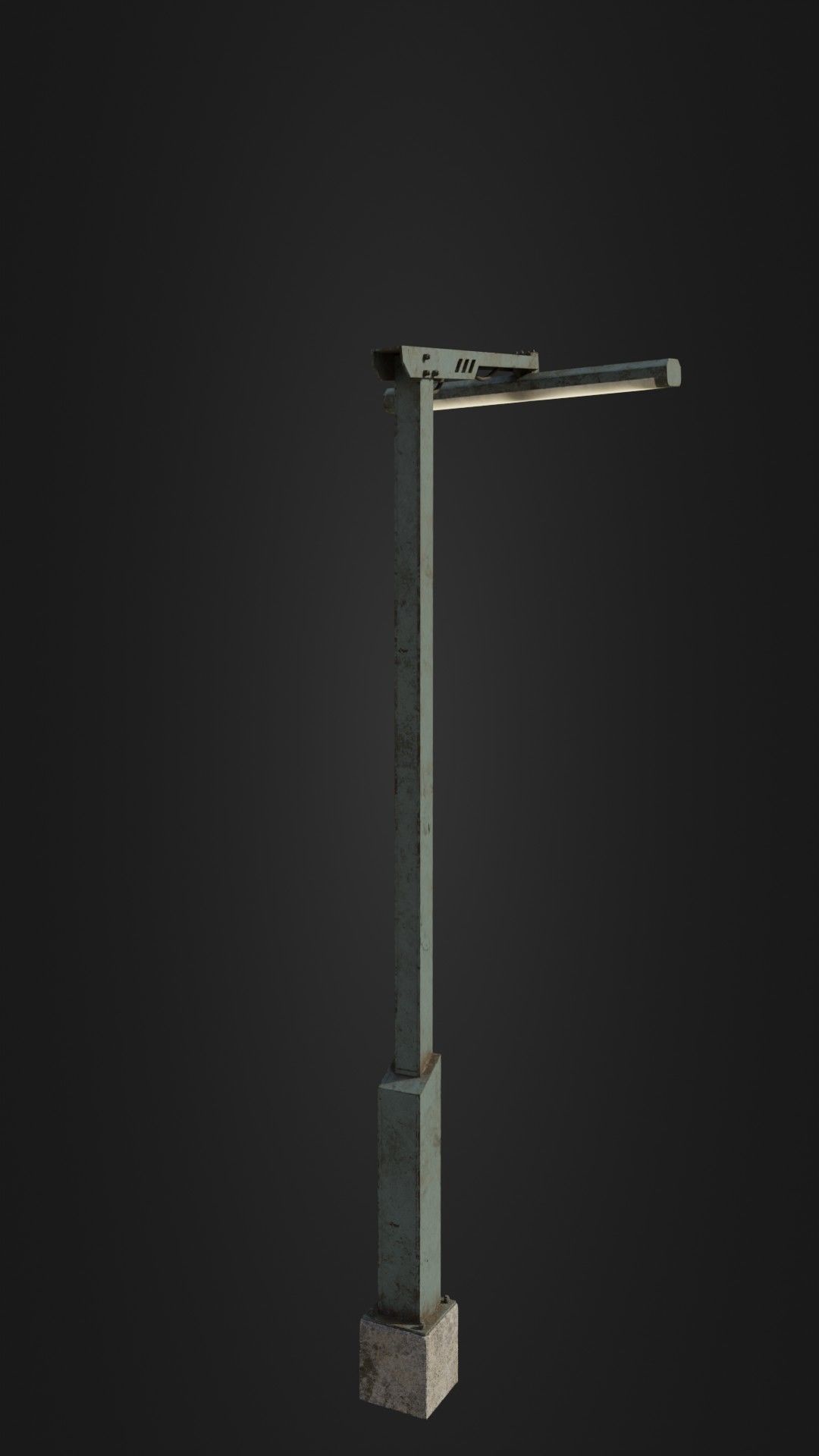 Old Retro Futuristic Street Light  Low-poly 3D model_18