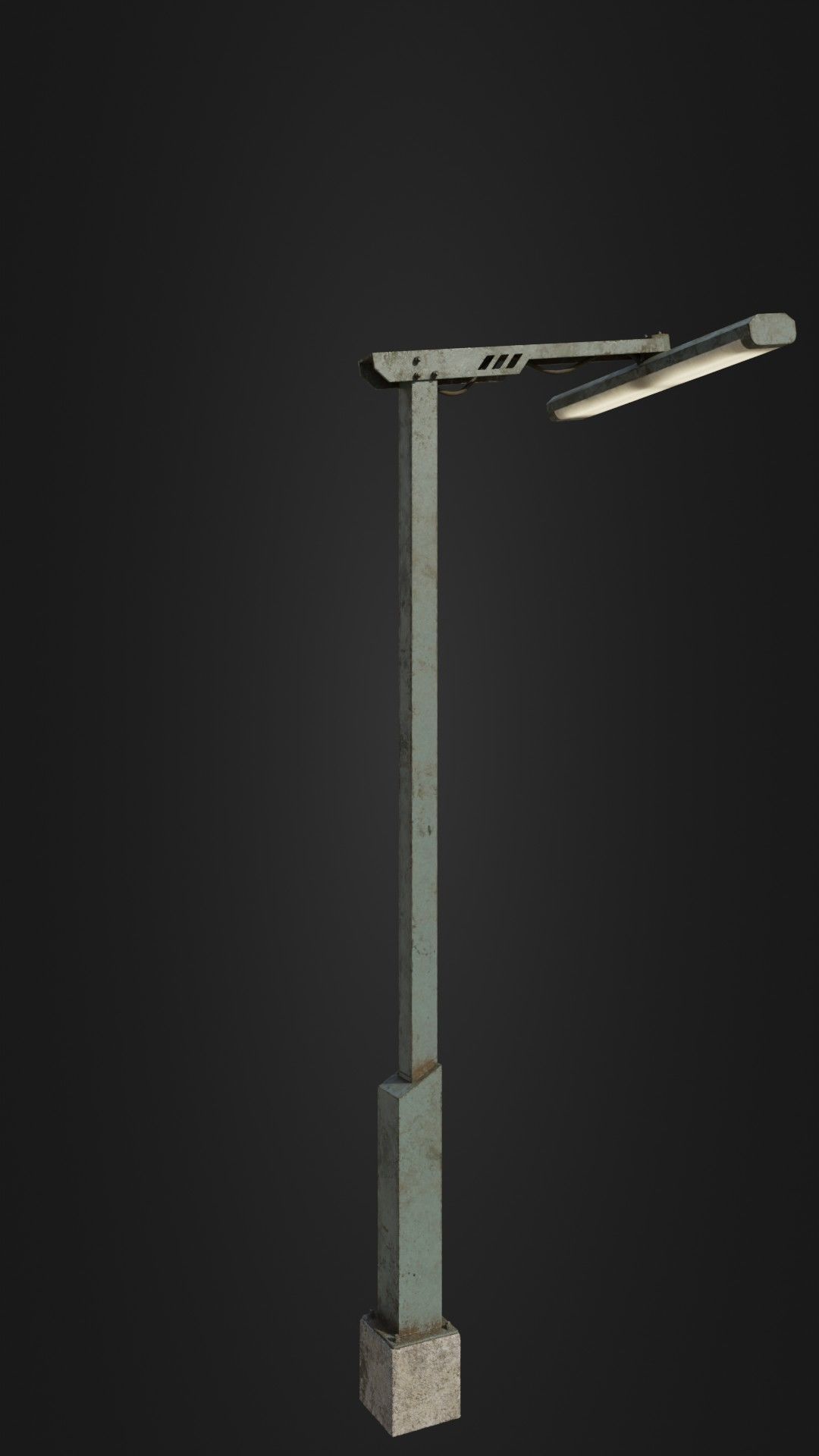Old Retro Futuristic Street Light  Low-poly 3D model_14