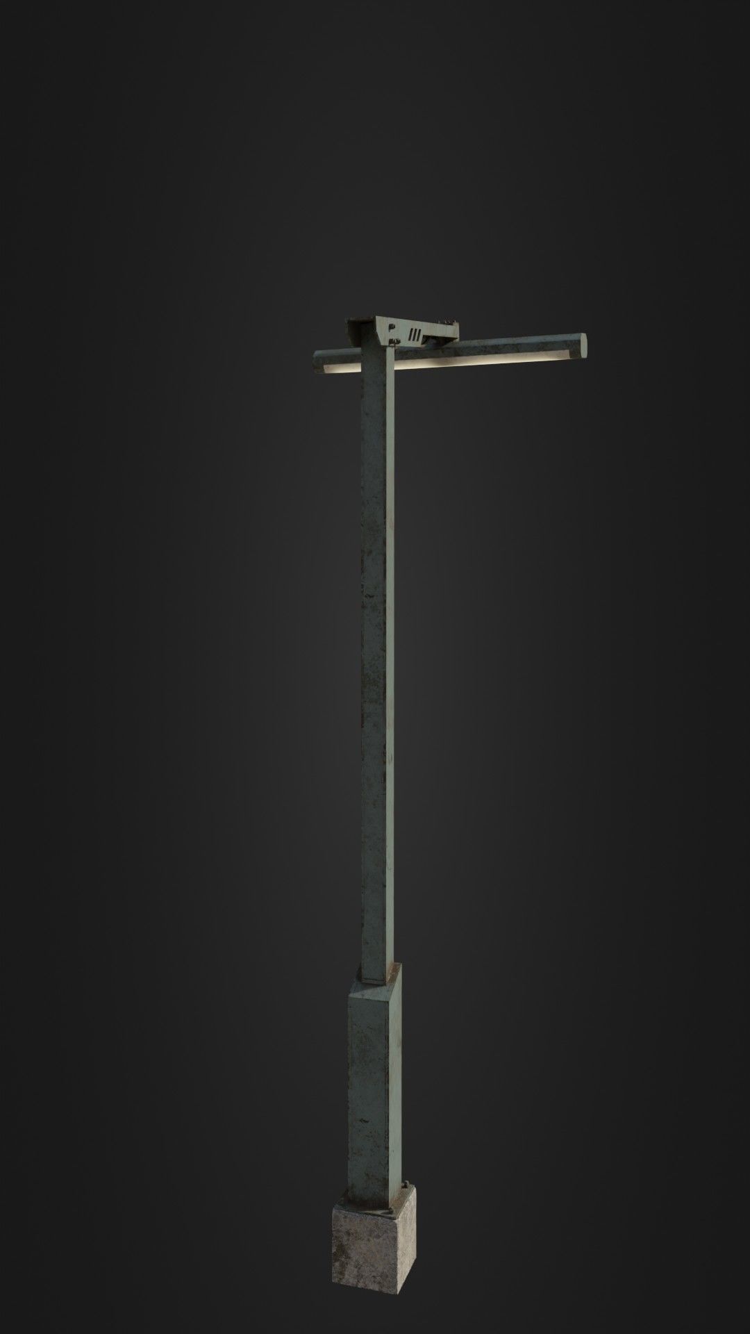 Old Retro Futuristic Street Light  Low-poly 3D model_19