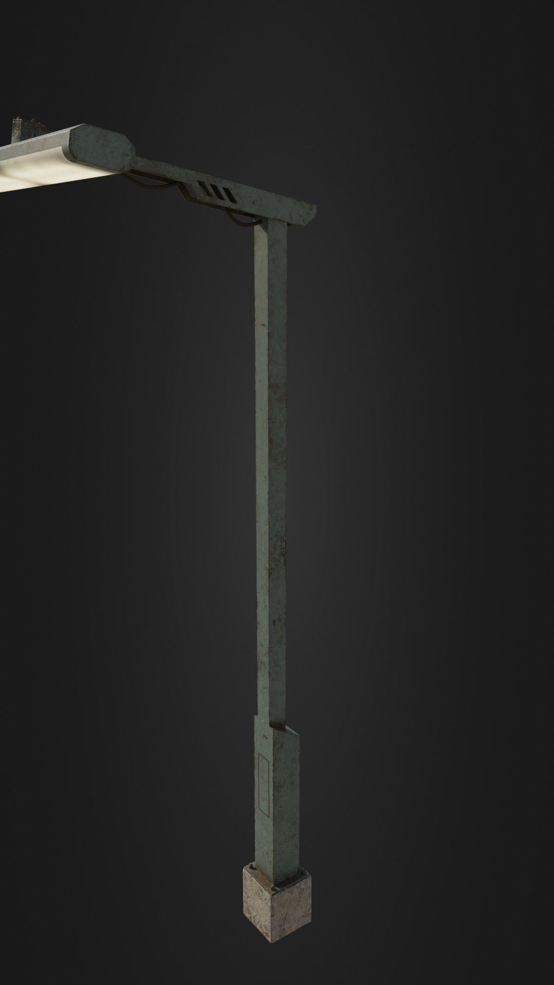 Old Retro Futuristic Street Light  Low-poly 3D model_35