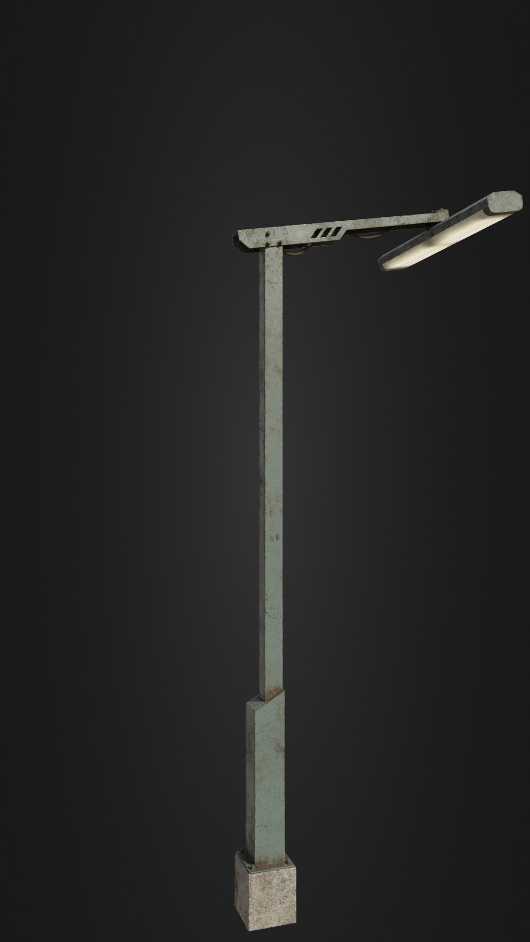 Old Retro Futuristic Street Light  Low-poly 3D model_13