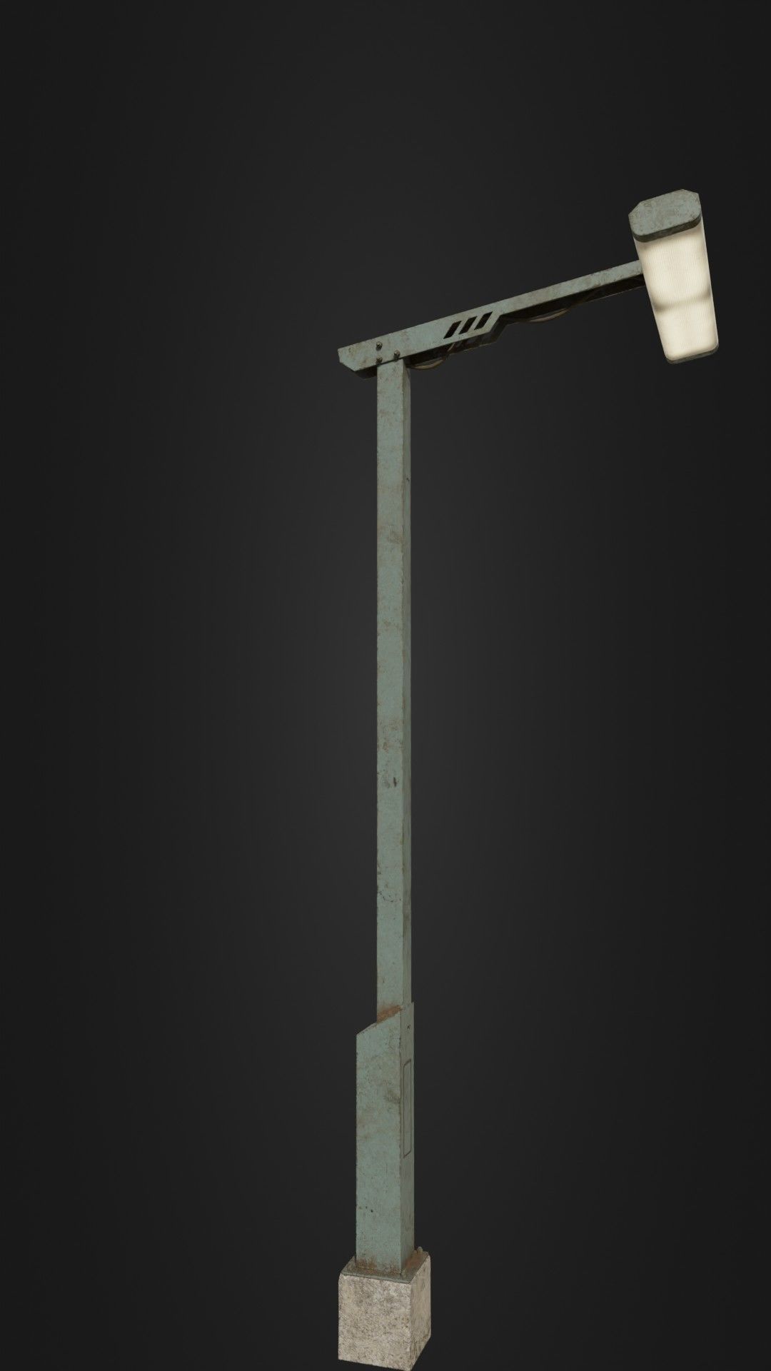 Old Retro Futuristic Street Light  Low-poly 3D model_9