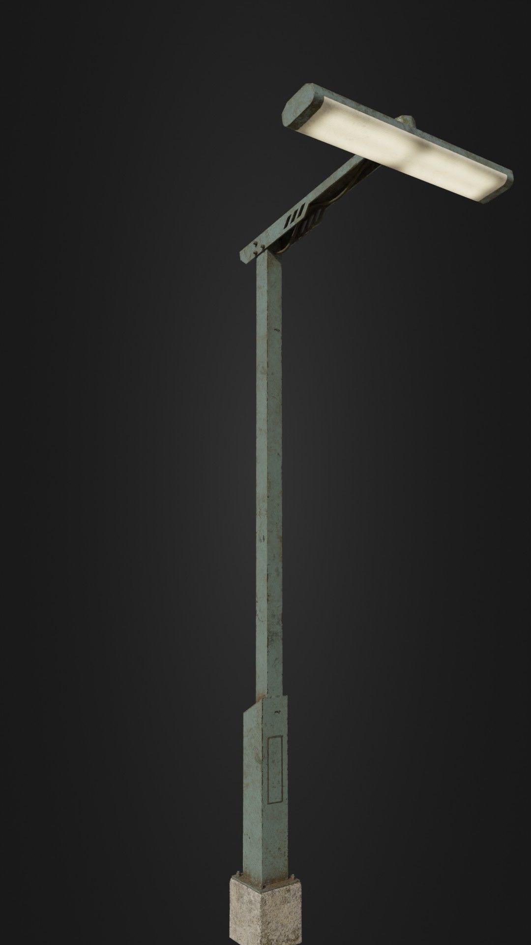 Old Retro Futuristic Street Light  Low-poly 3D model_5