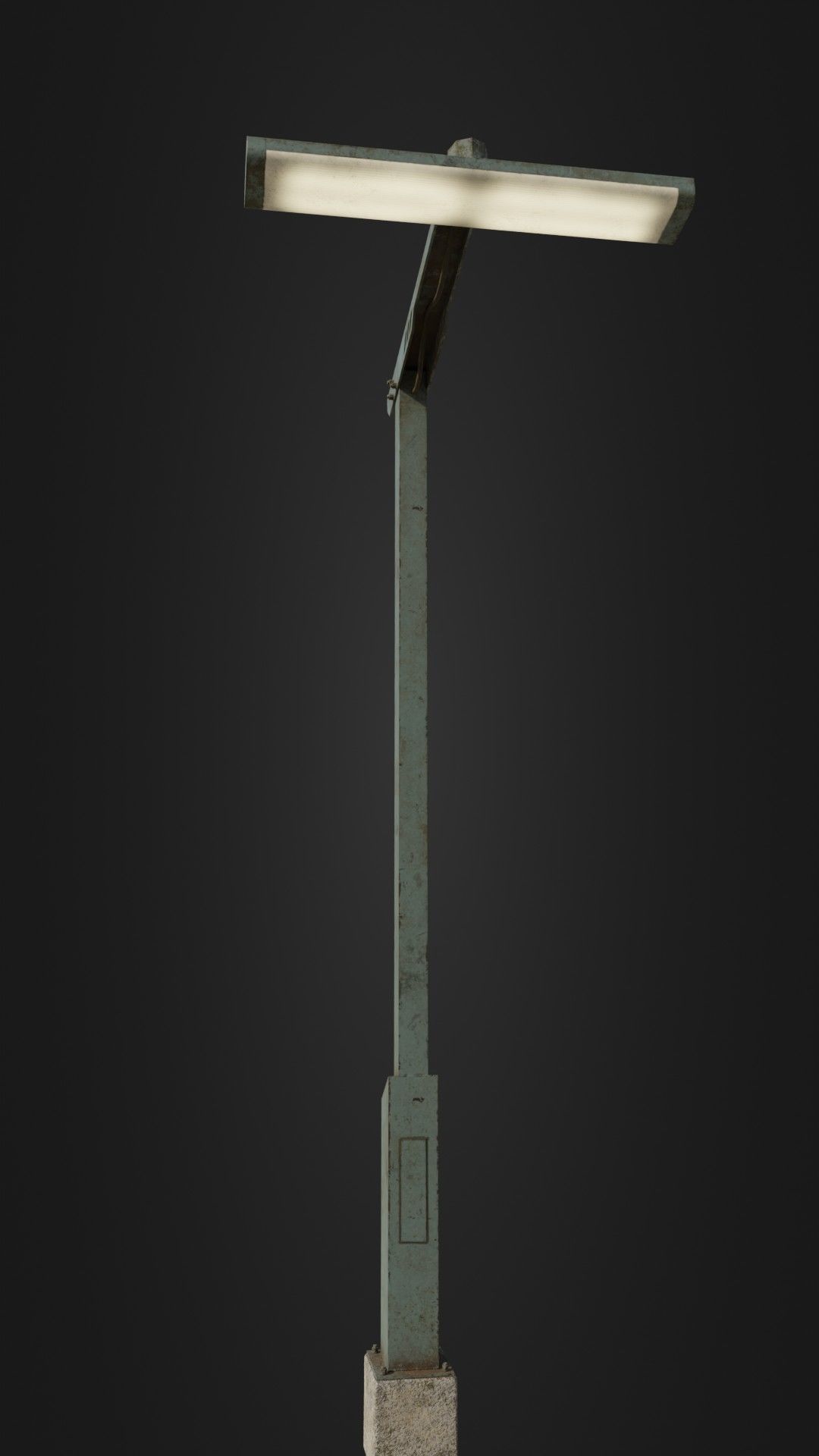 Old Retro Futuristic Street Light  Low-poly 3D model_2