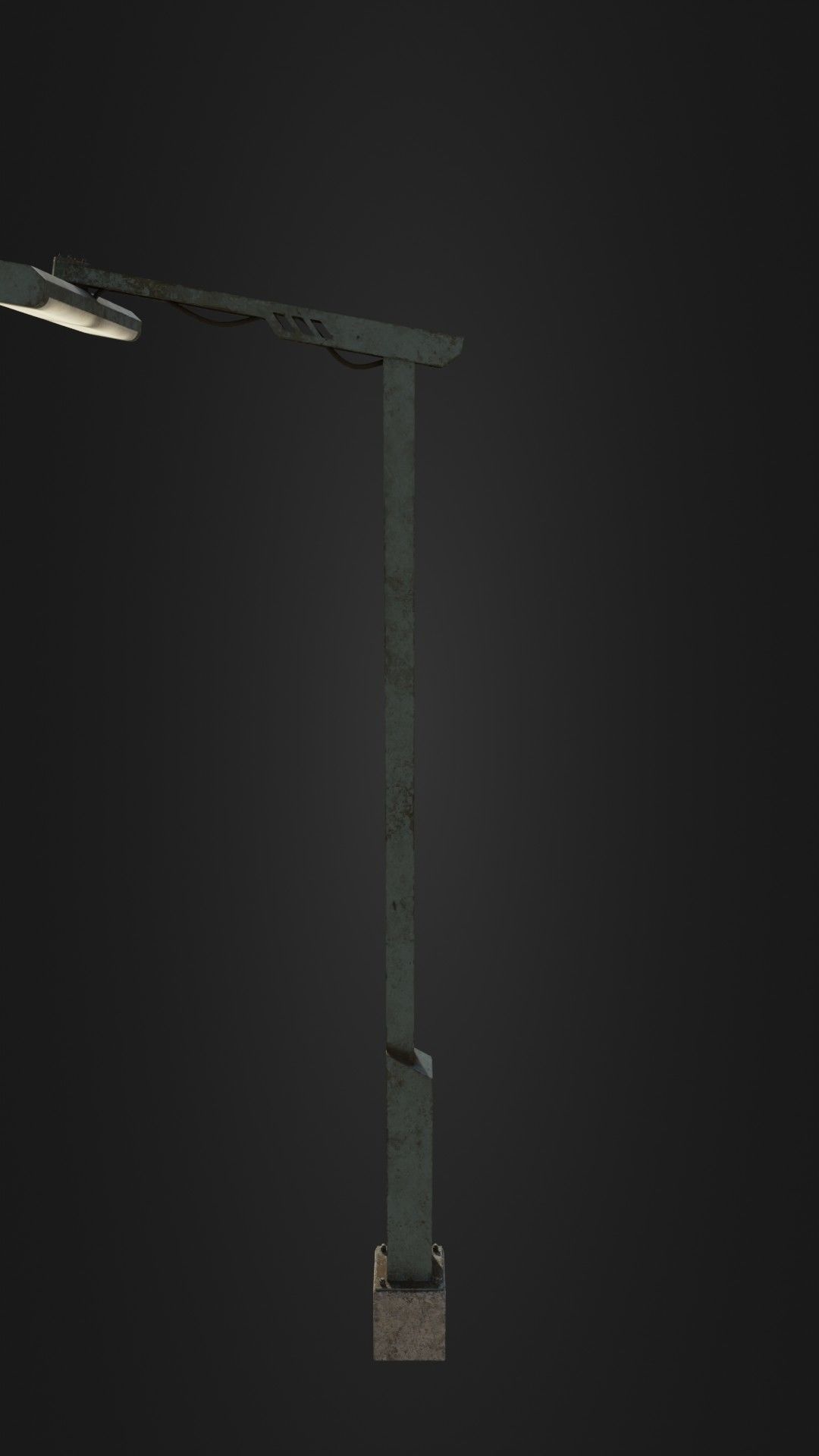 Old Retro Futuristic Street Light  Low-poly 3D model_31