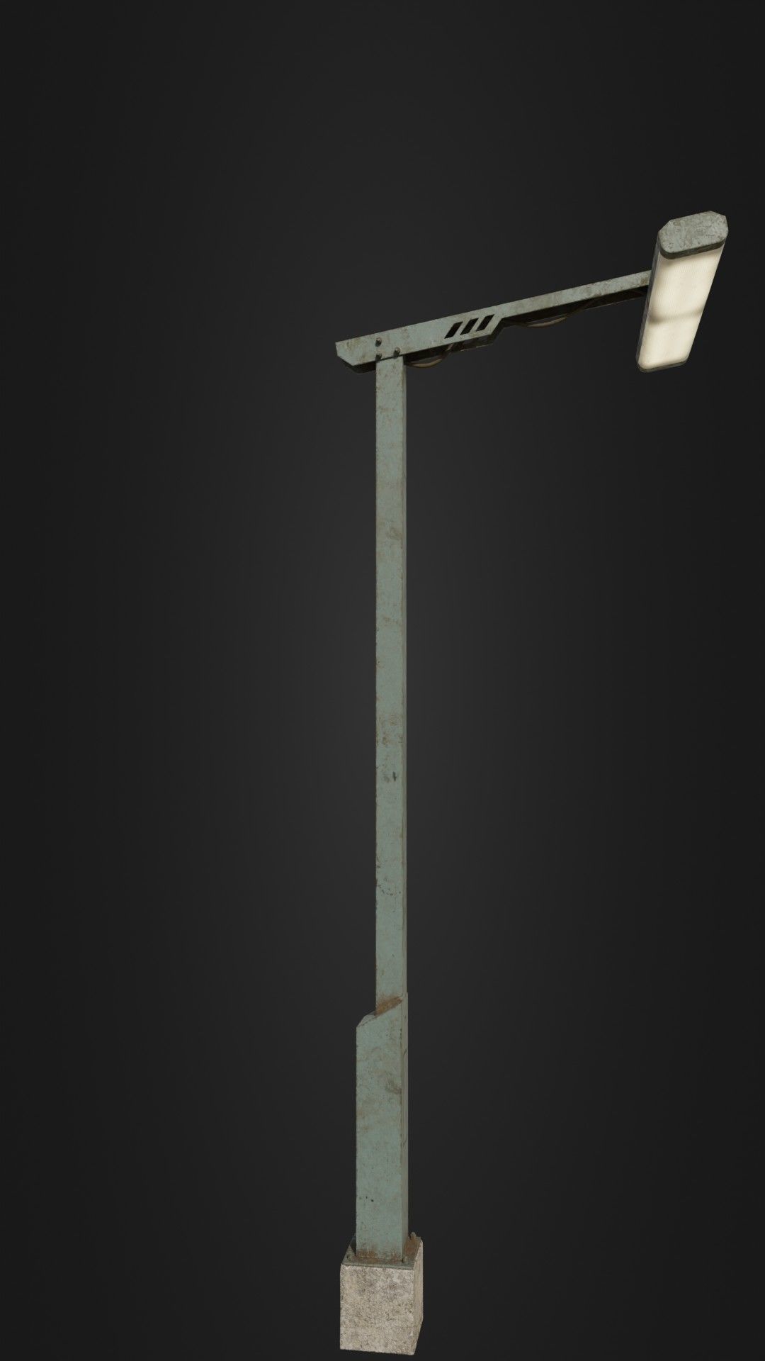 Old Retro Futuristic Street Light  Low-poly 3D model_10