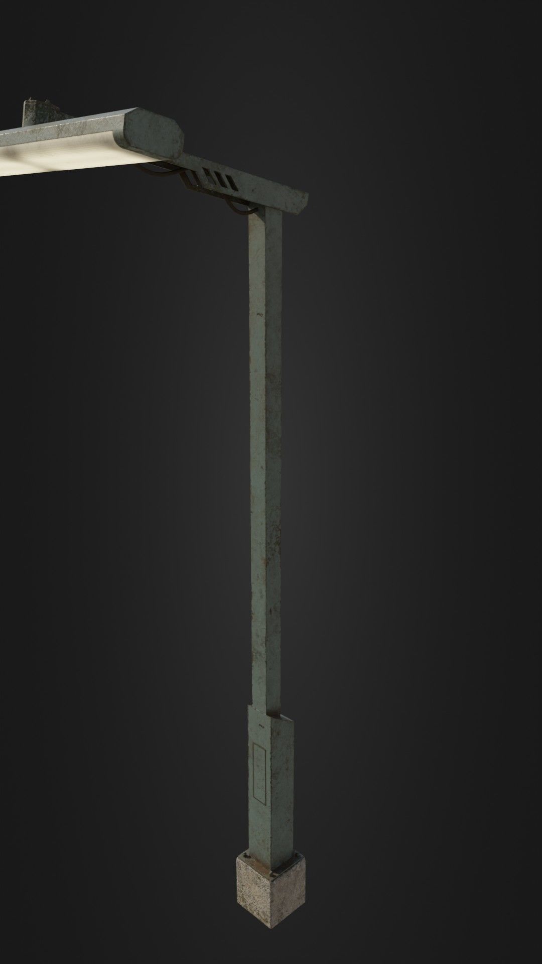 Old Retro Futuristic Street Light  Low-poly 3D model_36