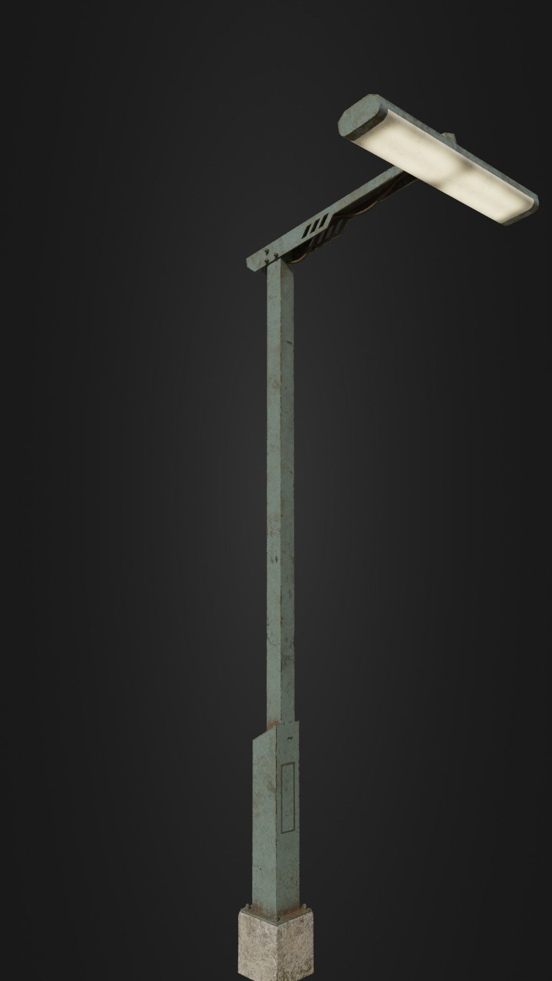 Old Retro Futuristic Street Light  Low-poly 3D model_6