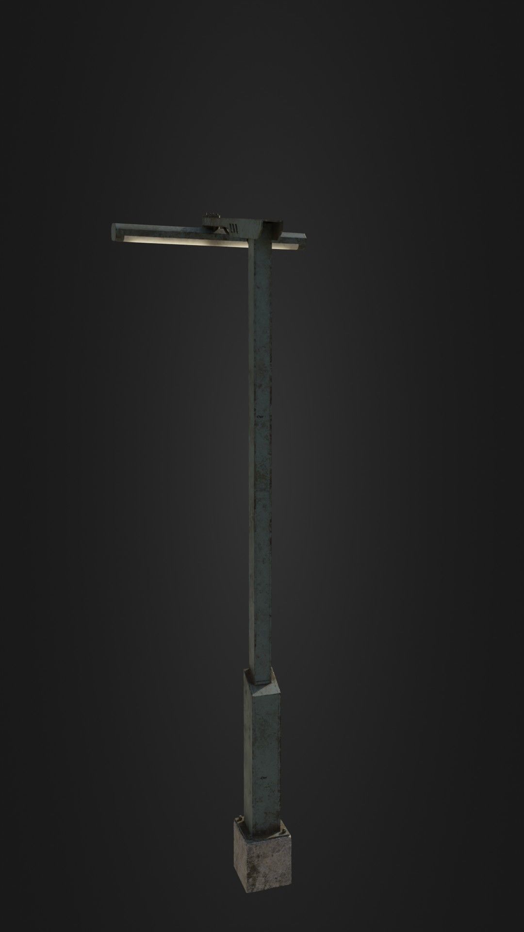 Old Retro Futuristic Street Light  Low-poly 3D model_23