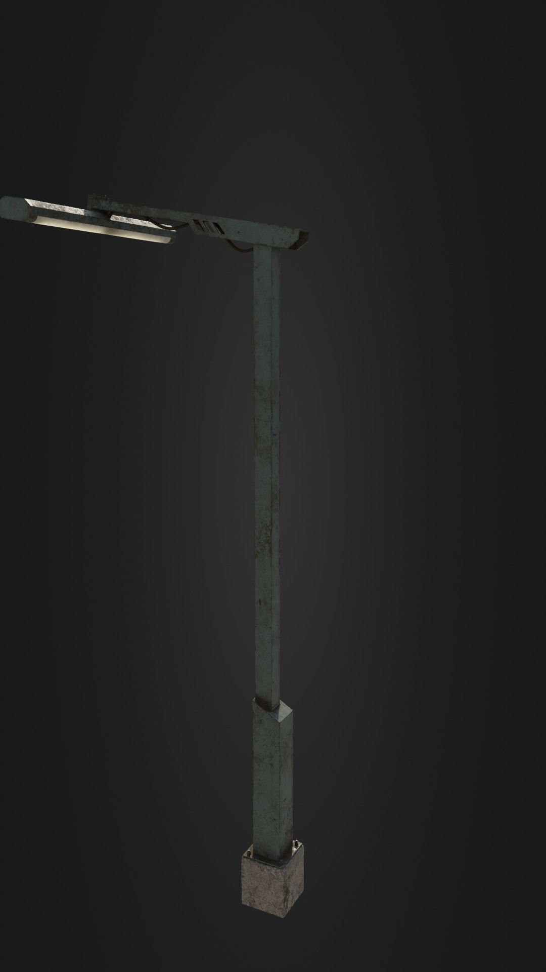Old Retro Futuristic Street Light  Low-poly 3D model_28