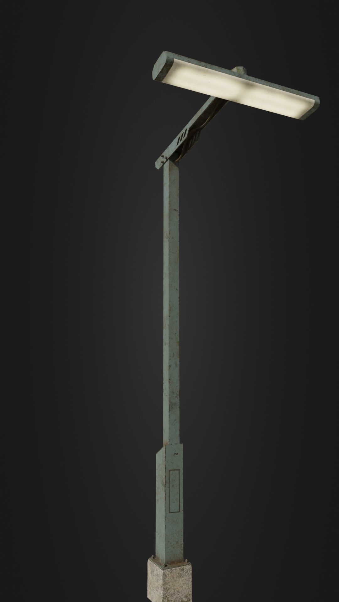 Old Retro Futuristic Street Light  Low-poly 3D model_4