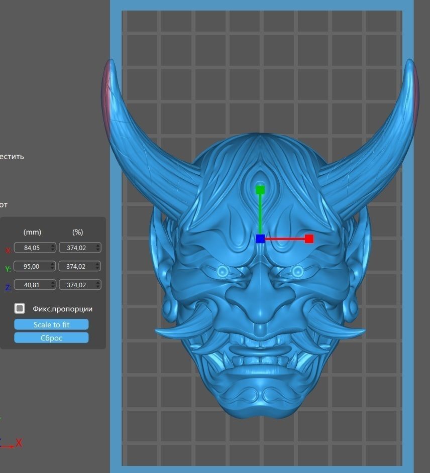 Hannya Mask Pendant Magnet 7 Oni Mask Samurai Mask 3D print model_11