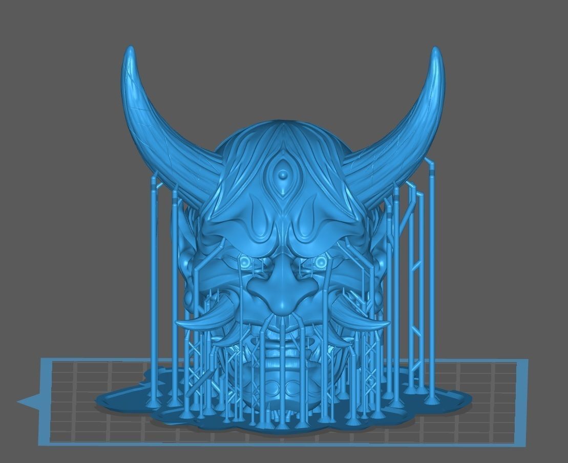 Hannya Mask Pendant Magnet 7 Oni Mask Samurai Mask 3D print model_12