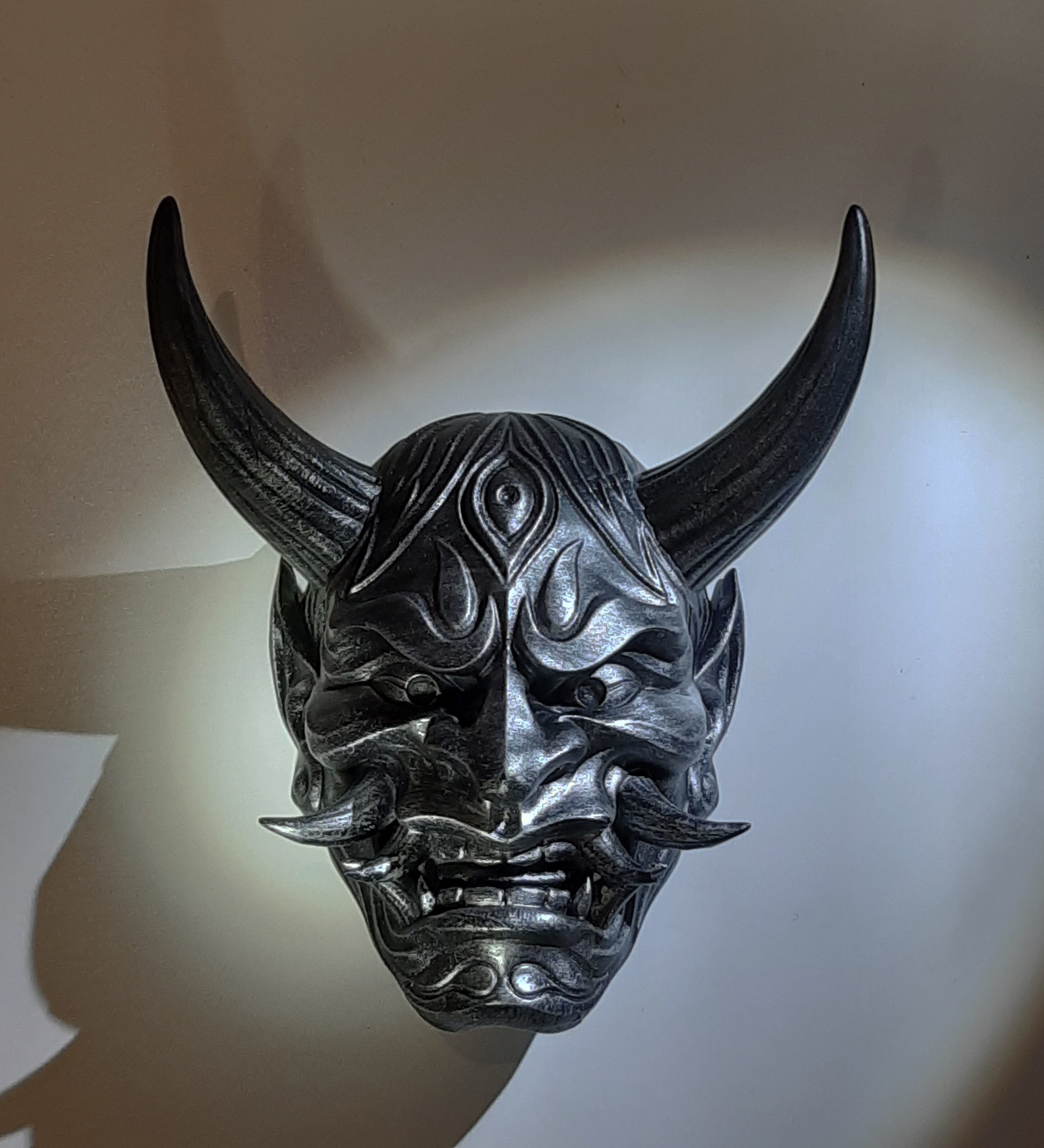 Hannya Mask Pendant Magnet 7 Oni Mask Samurai Mask 3D print model_13