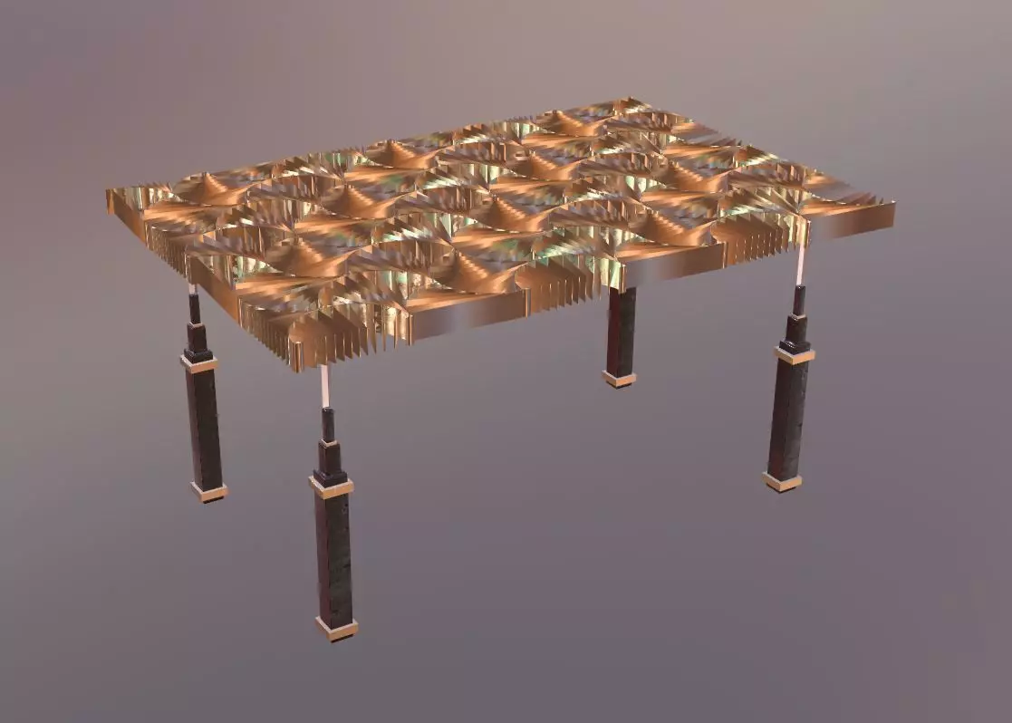 Geometric Pattern Luxury Golden Table for Decorative Spaces Low-poly 3D model