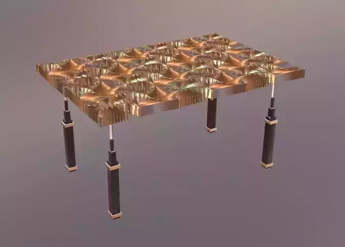 Geometric Pattern Luxury Golden Table for Decorative Spaces Low-poly 3D model