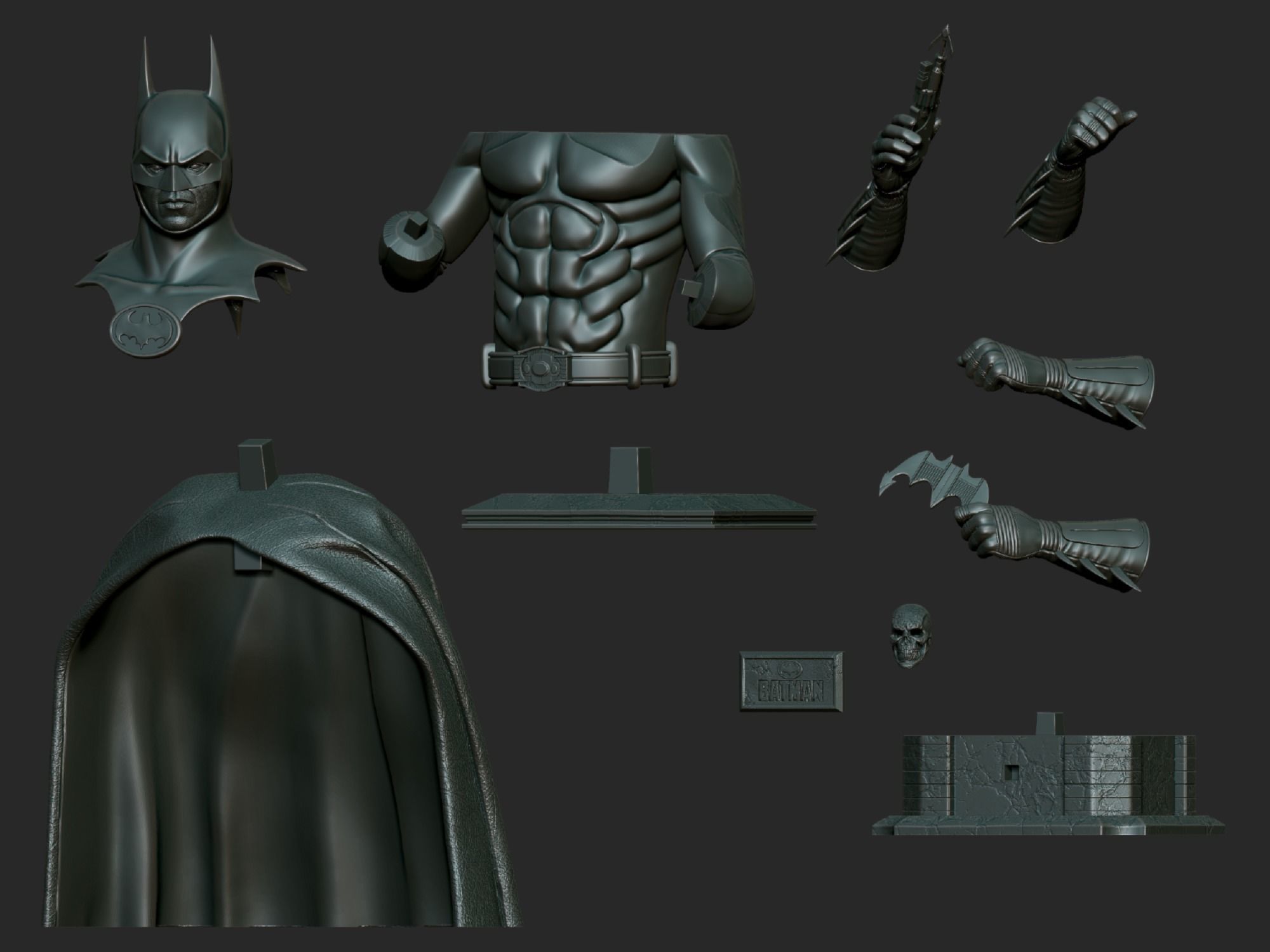 BATMAN 1989 BUST 3D print model_5
