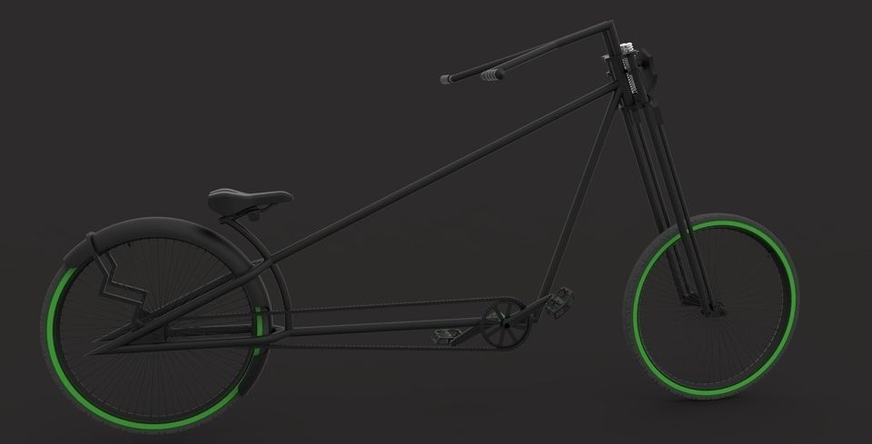 Chopper Bicycle Free 3D model_3
