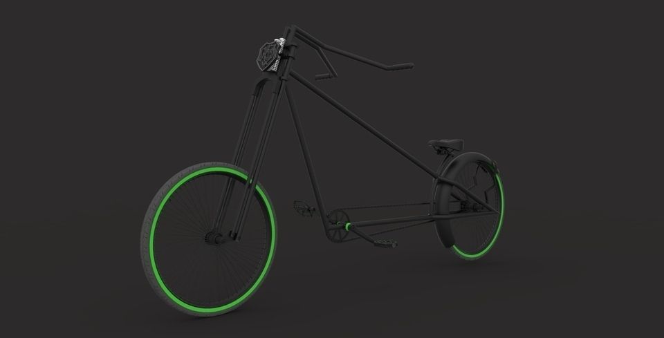 Chopper Bicycle Free 3D model_4