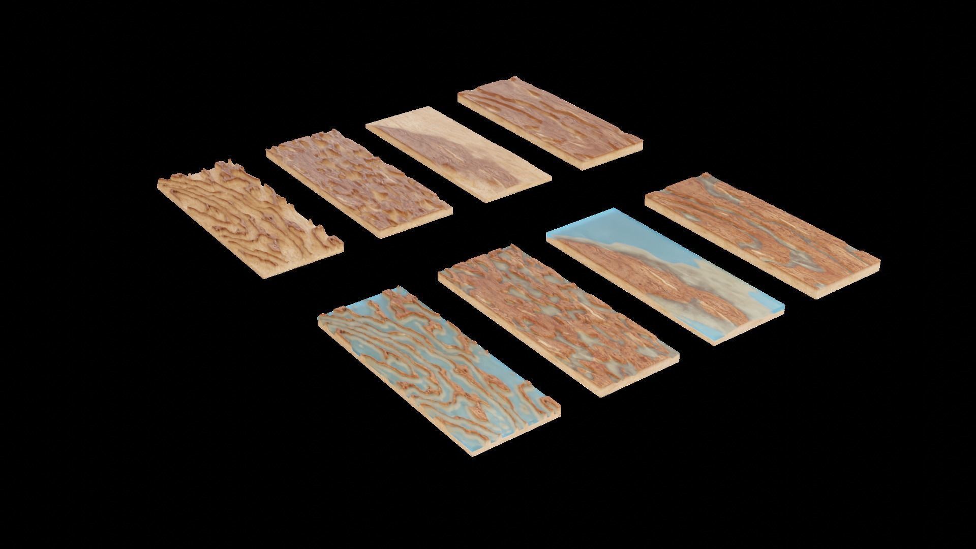 Resin Wood Table Panel modern abstract style 3D model_8