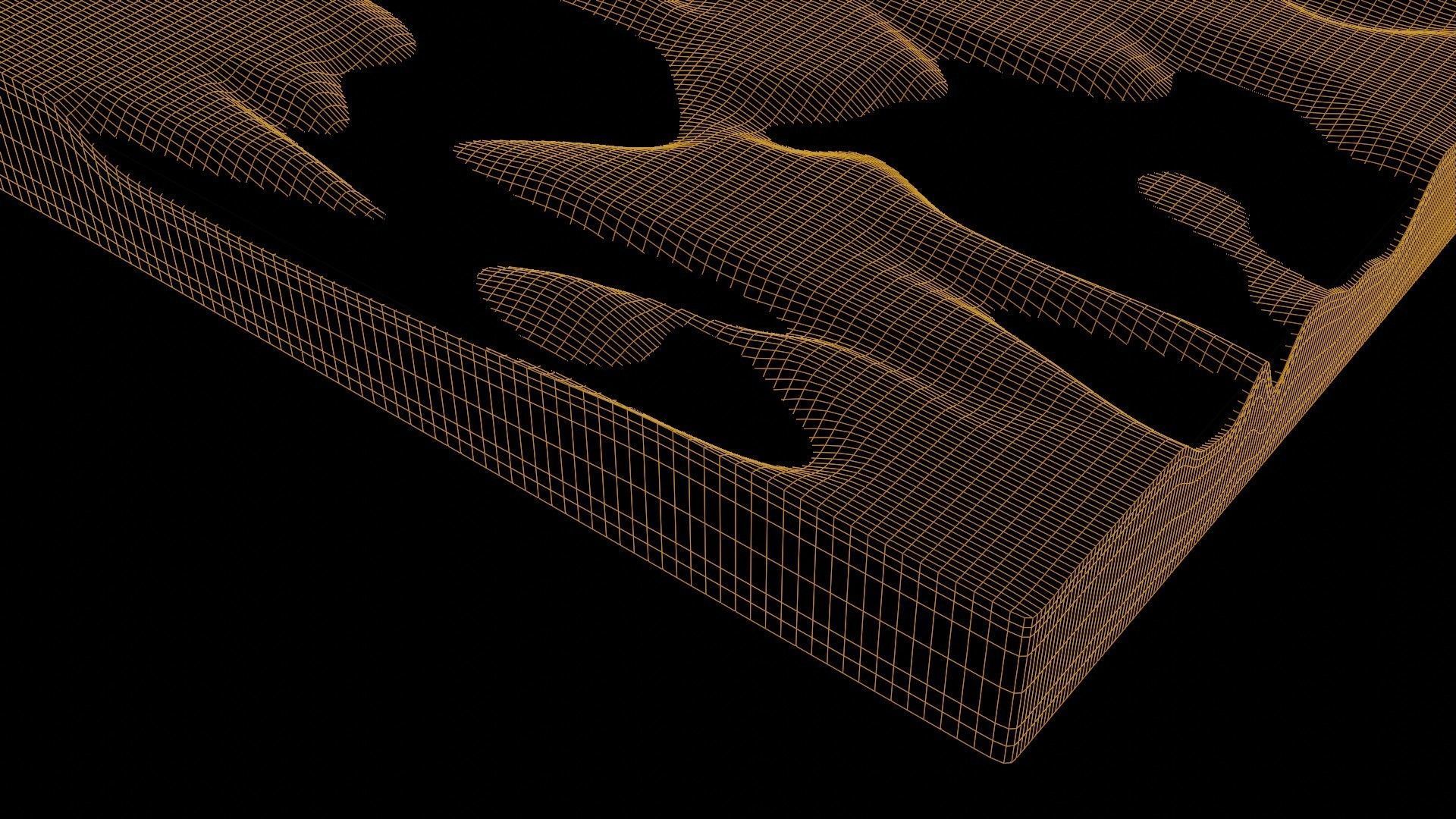 Resin Wood Table Panel modern abstract style 3D model_26