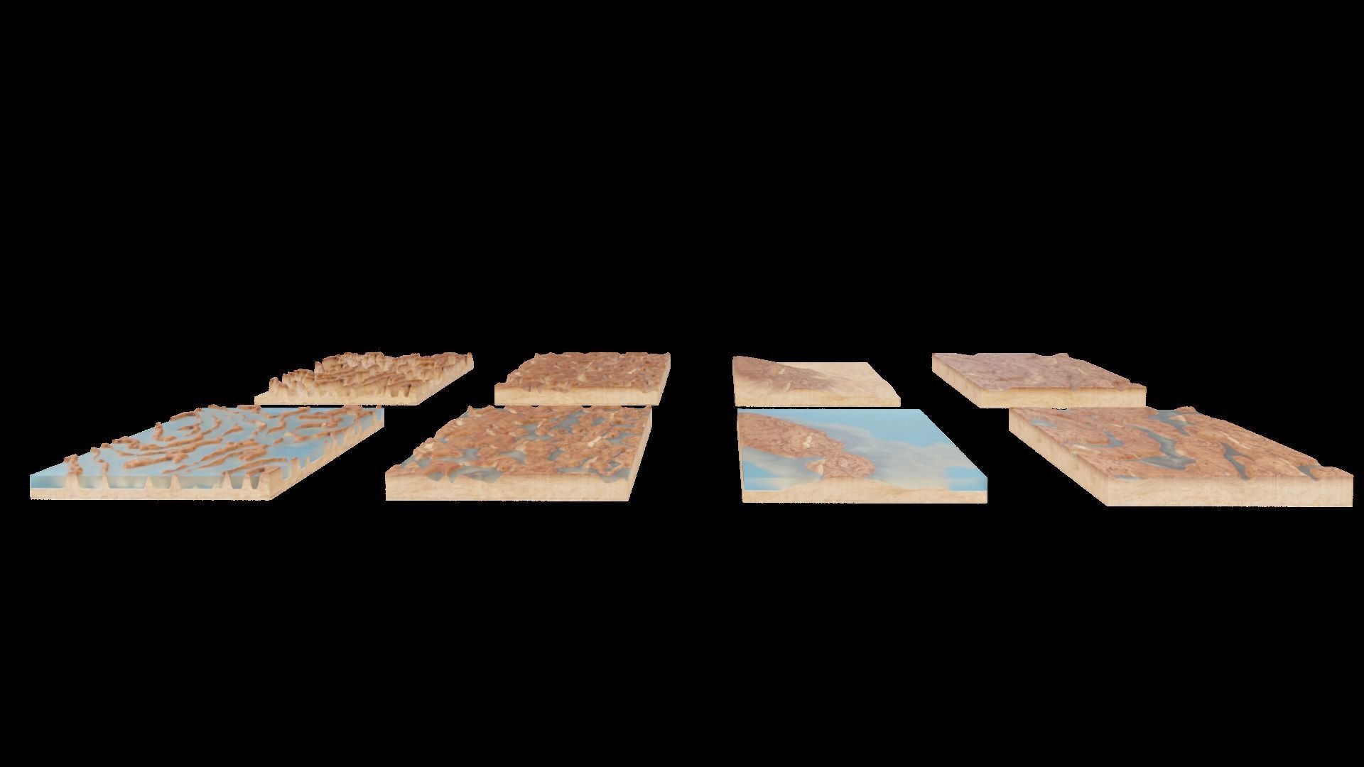 Resin Wood Table Panel modern abstract style 3D model_12