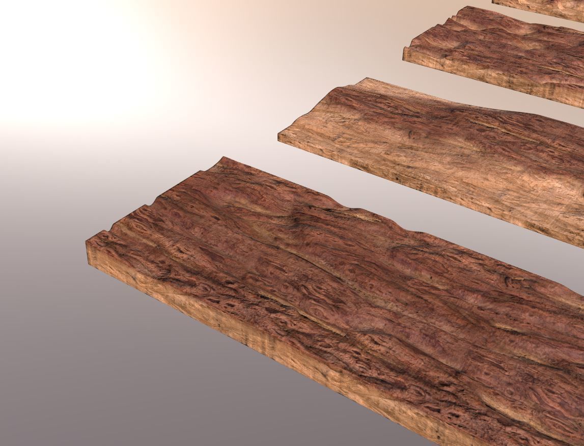 Resin Wood Table Panel modern abstract style 3D model_9