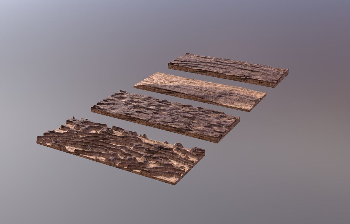 Resin Wood Table Panel modern abstract style 3D model_21