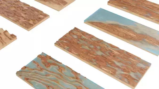 Resin Wood Table Panel modern abstract style 3D model