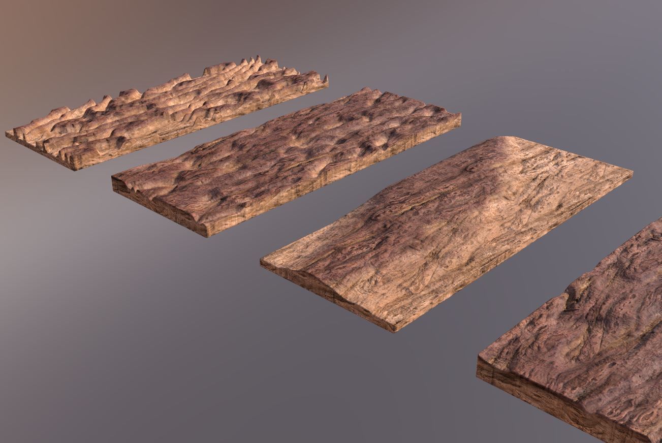 Resin Wood Table Panel modern abstract style 3D model_10