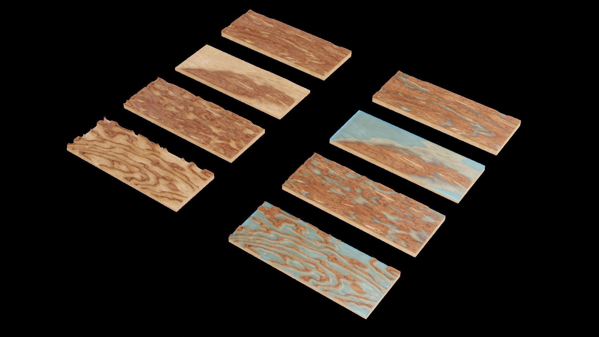 Resin Wood Table Panel modern abstract style 3D model_3