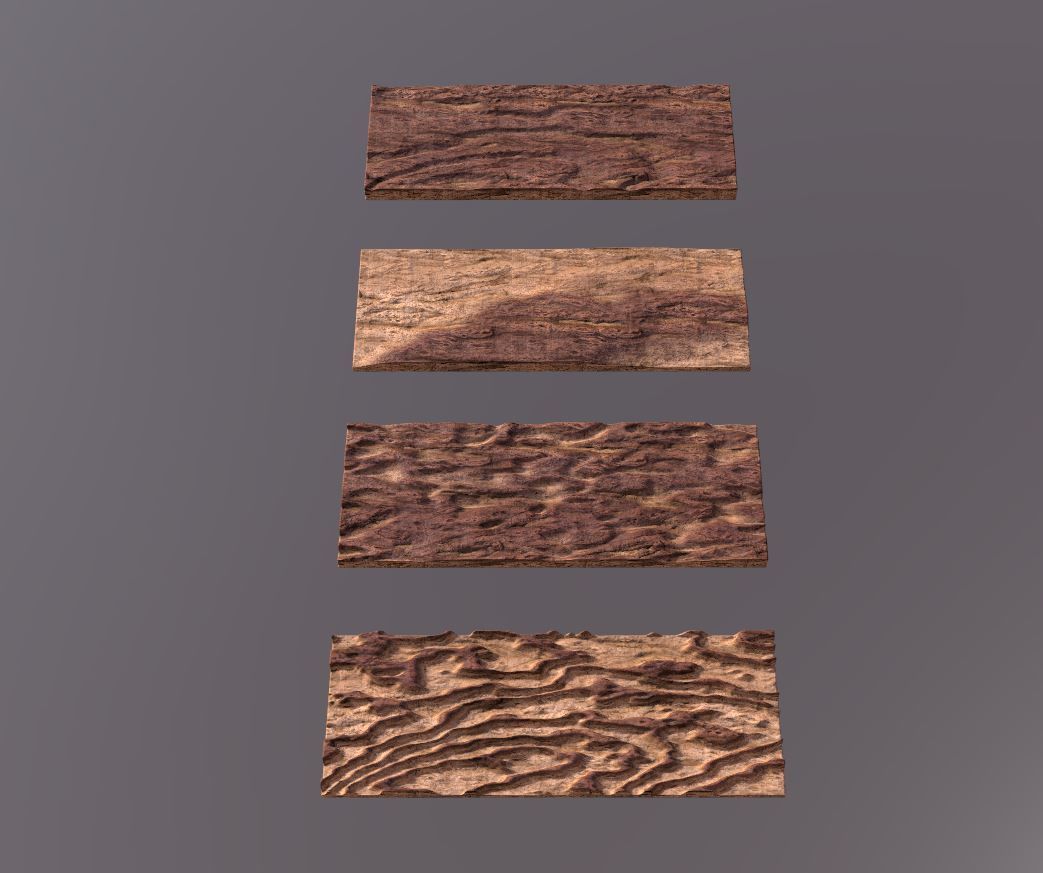 Resin Wood Table Panel modern abstract style 3D model_23