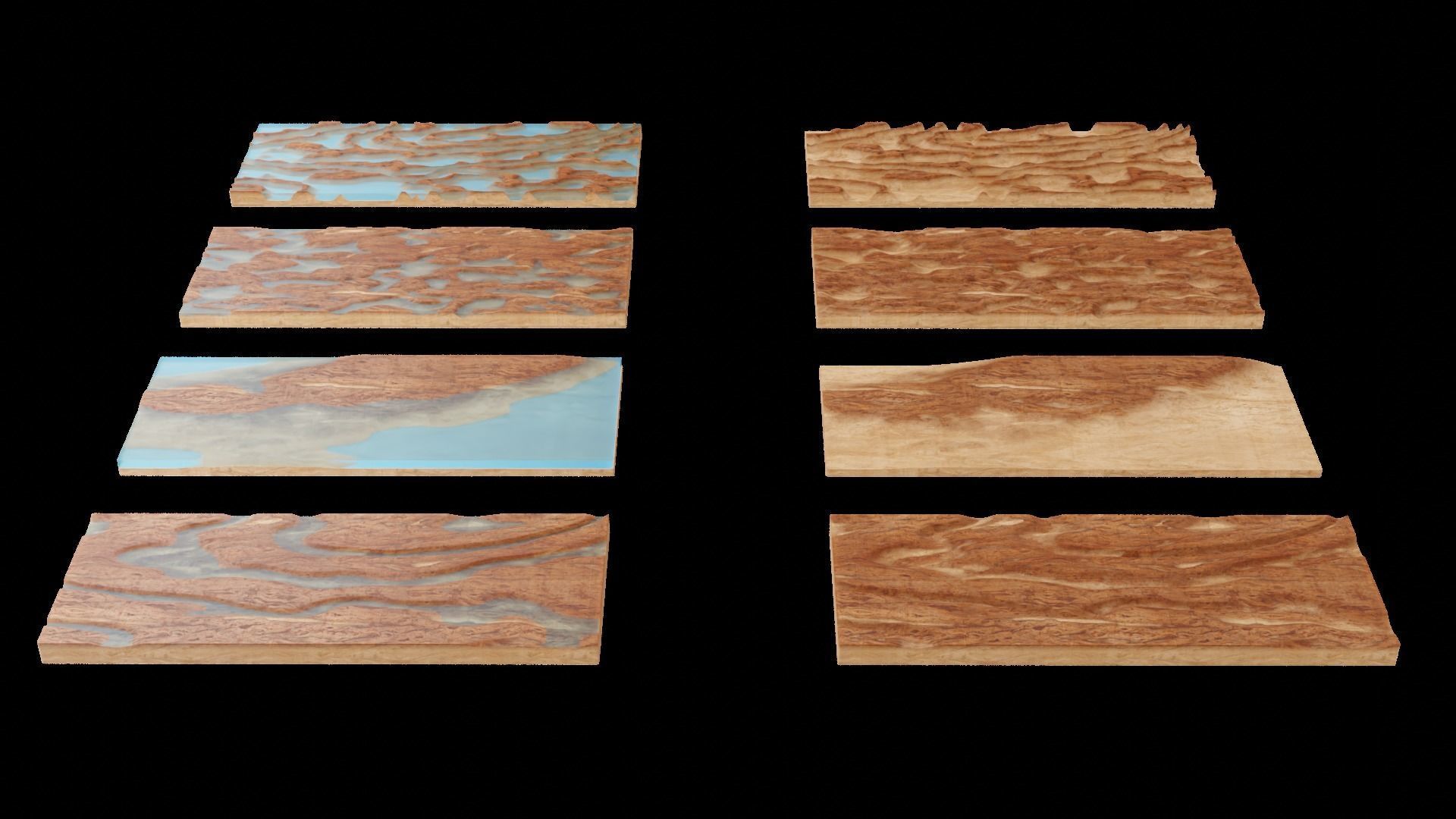 Resin Wood Table Panel modern abstract style 3D model_6