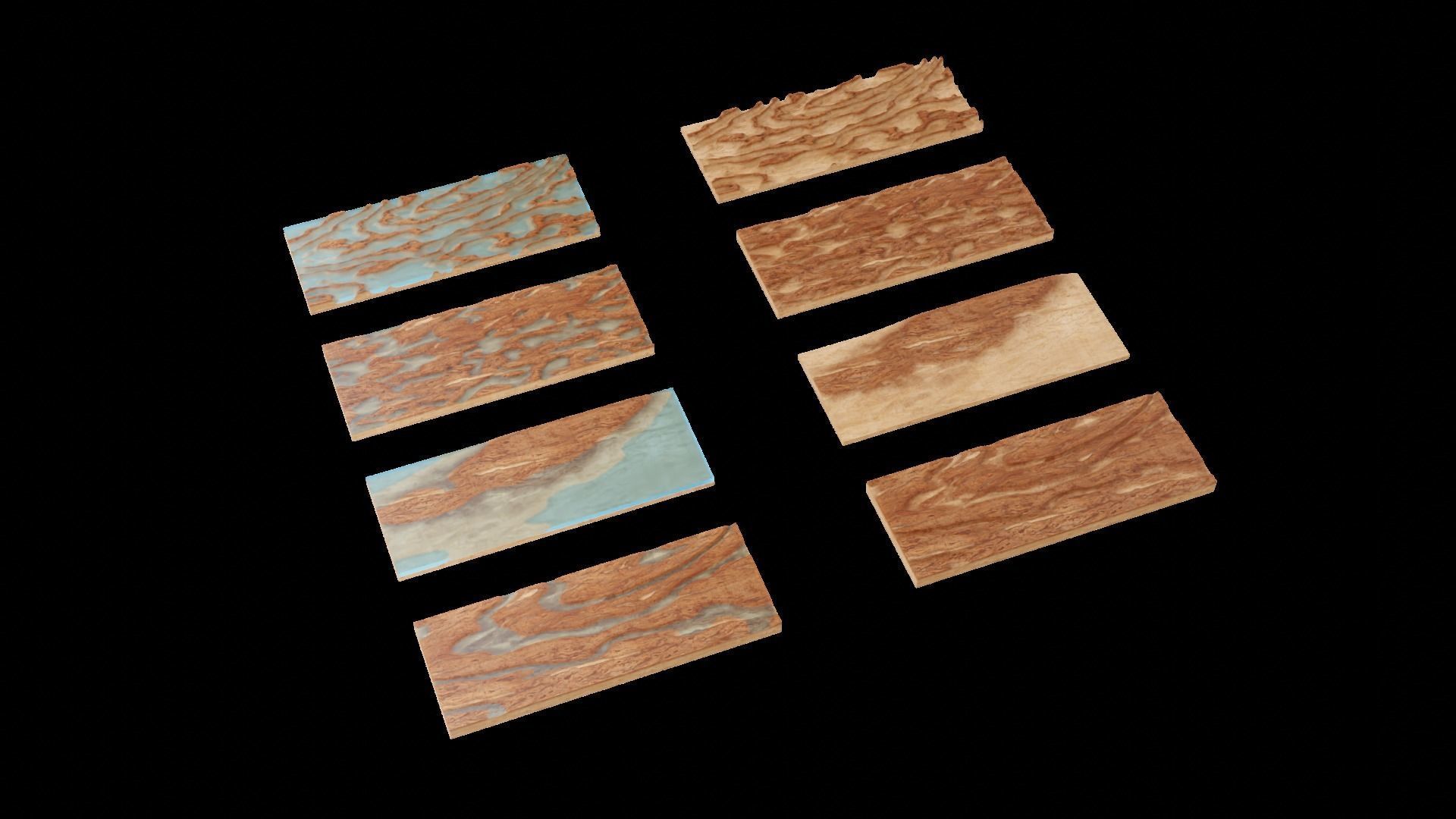 Resin Wood Table Panel modern abstract style 3D model_19