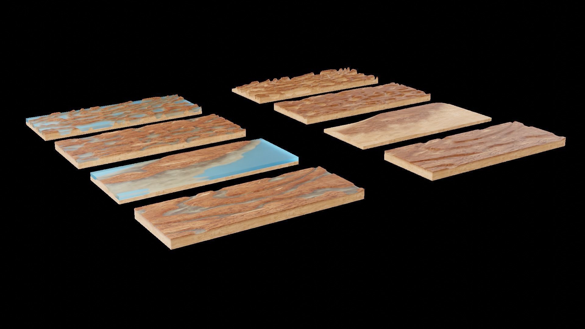 Resin Wood Table Panel modern abstract style 3D model_18