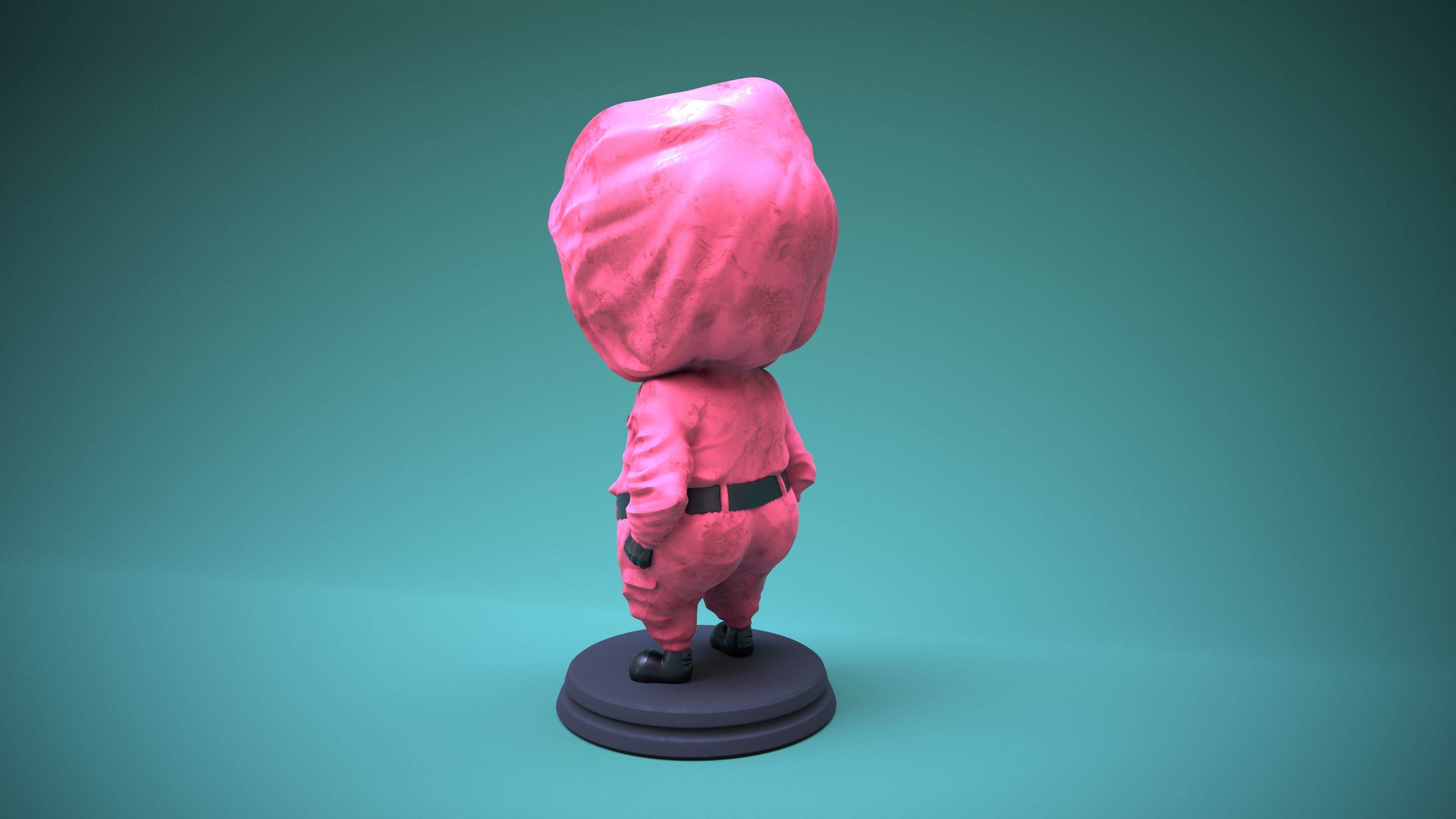 SQUID GAME PINK SOLDIER Ready for 3D print 3D print model_9