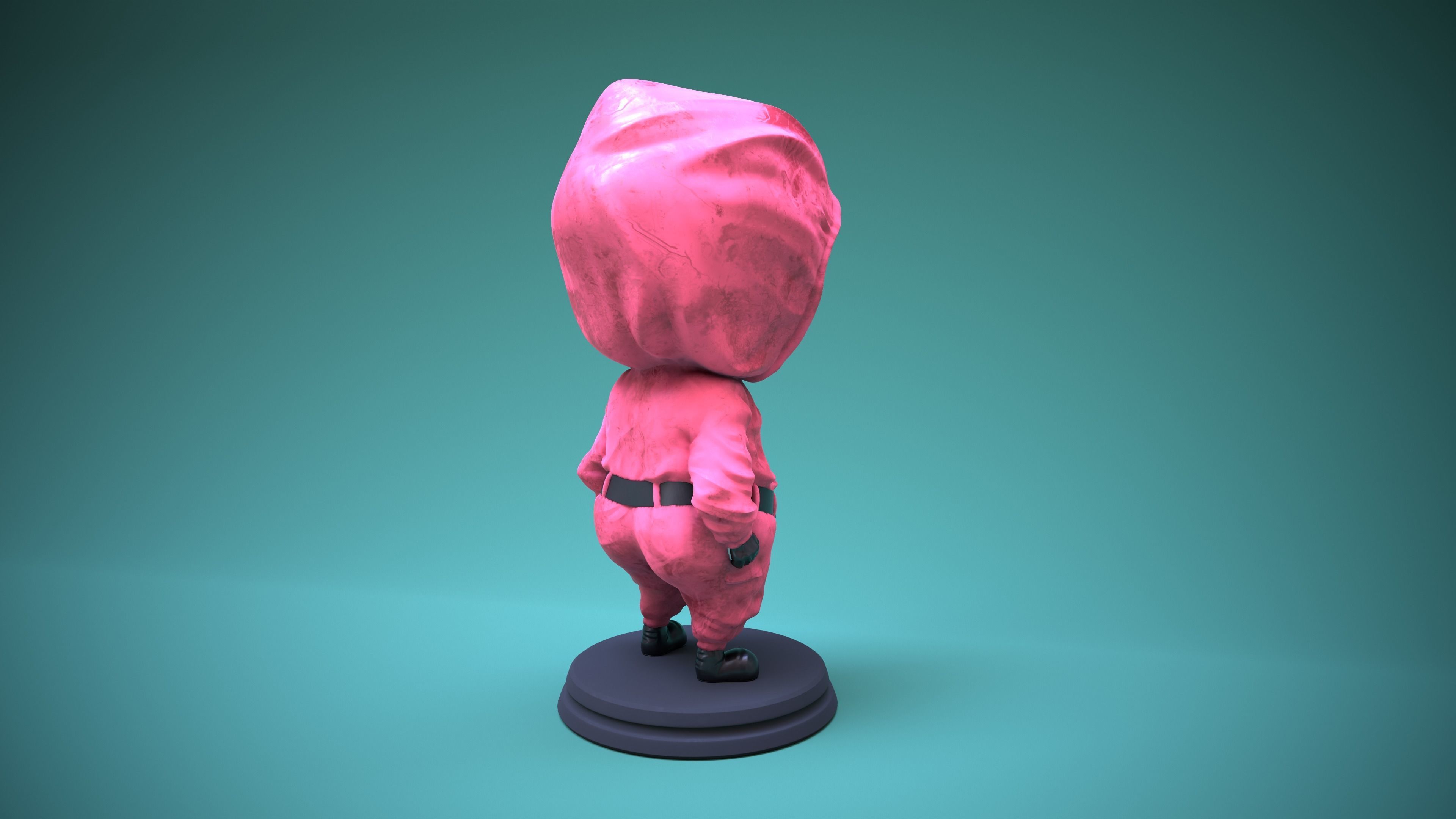 SQUID GAME PINK SOLDIER Ready for 3D print 3D print model_7