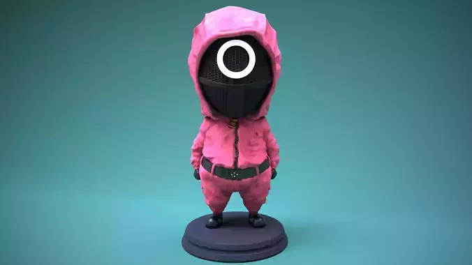 SQUID GAME PINK SOLDIER Ready for 3D print 3D print model