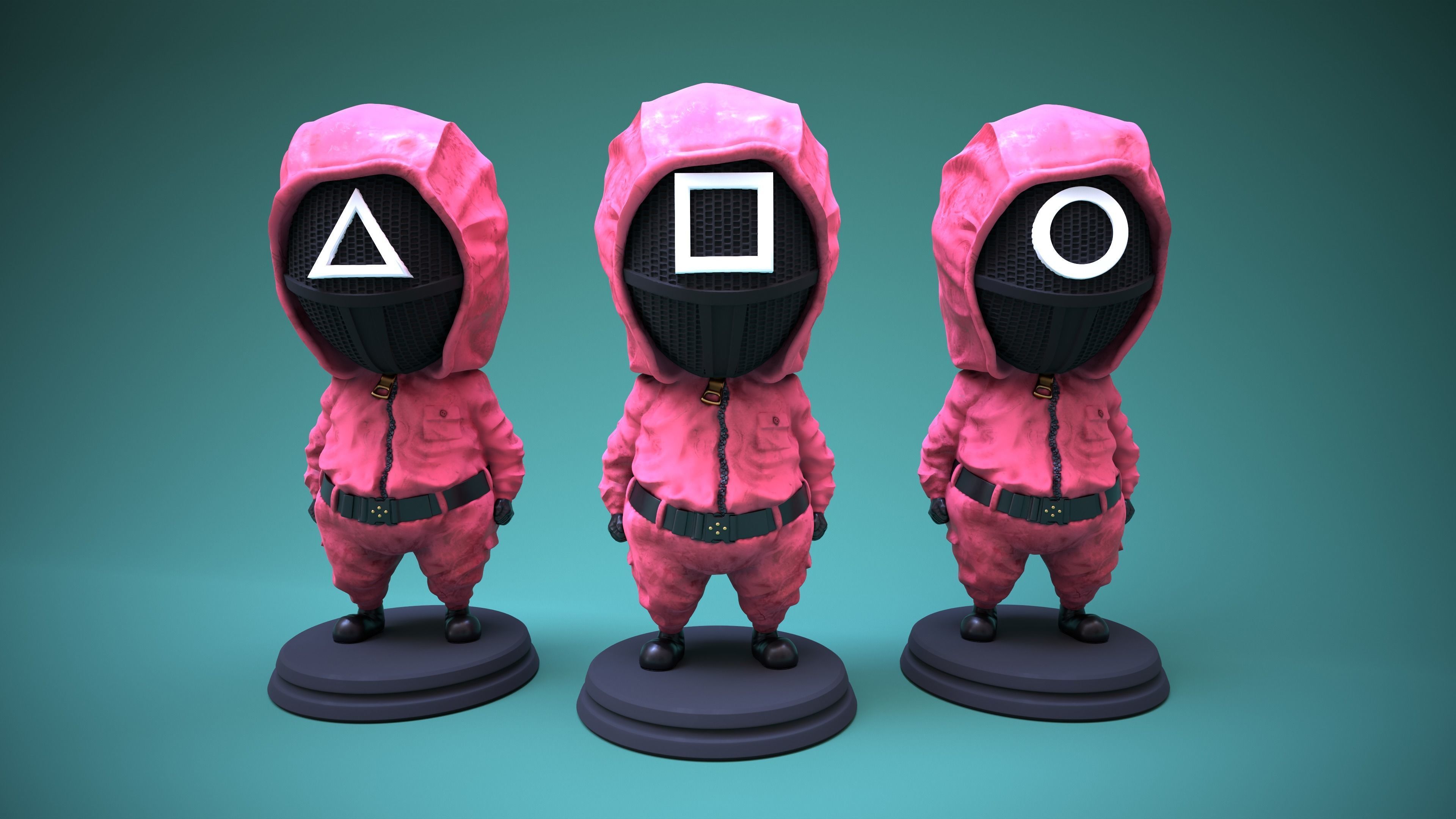 SQUID GAME PINK SOLDIER Ready for 3D print 3D print model_1