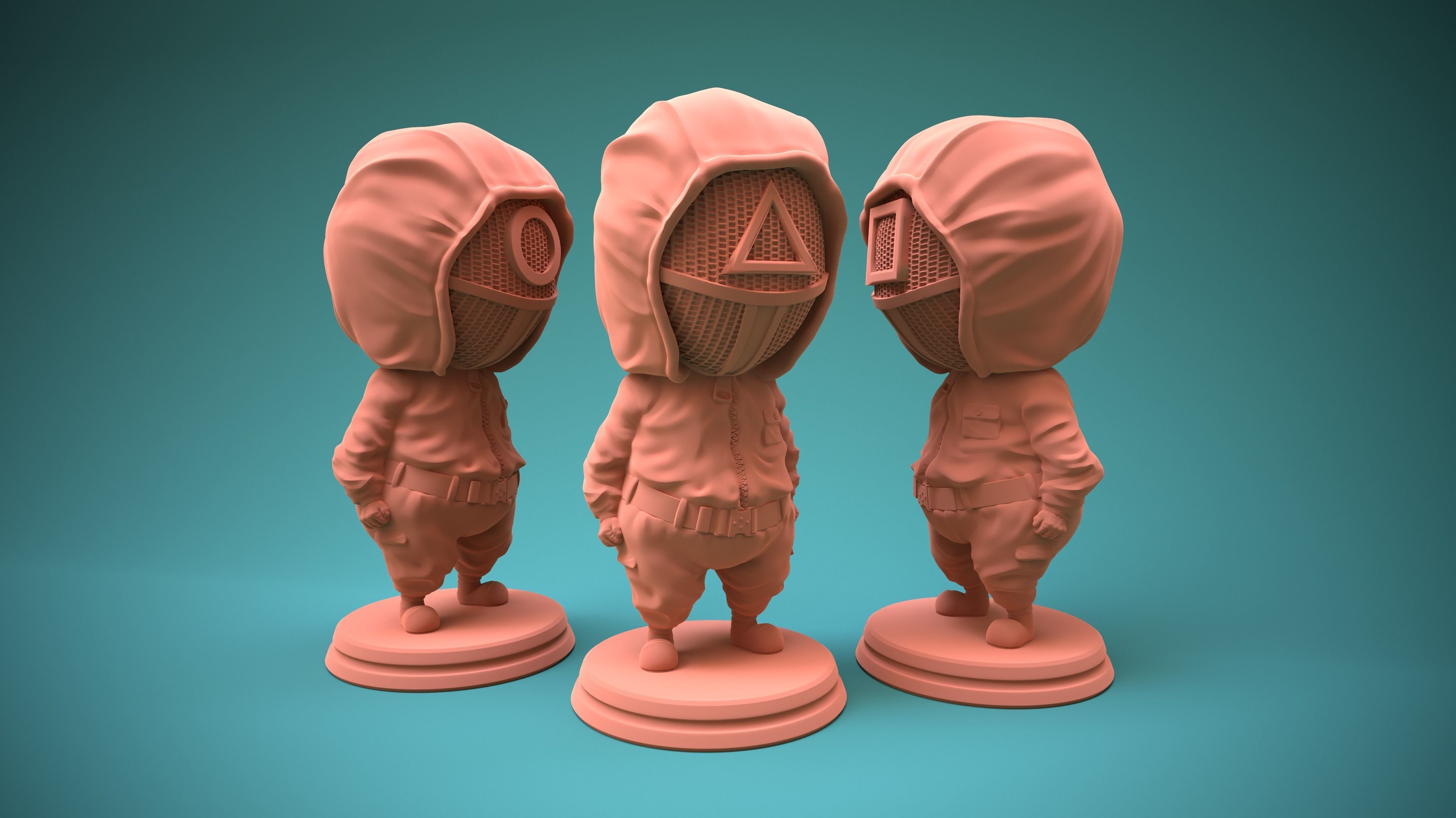 SQUID GAME PINK SOLDIER Ready for 3D print 3D print model_2
