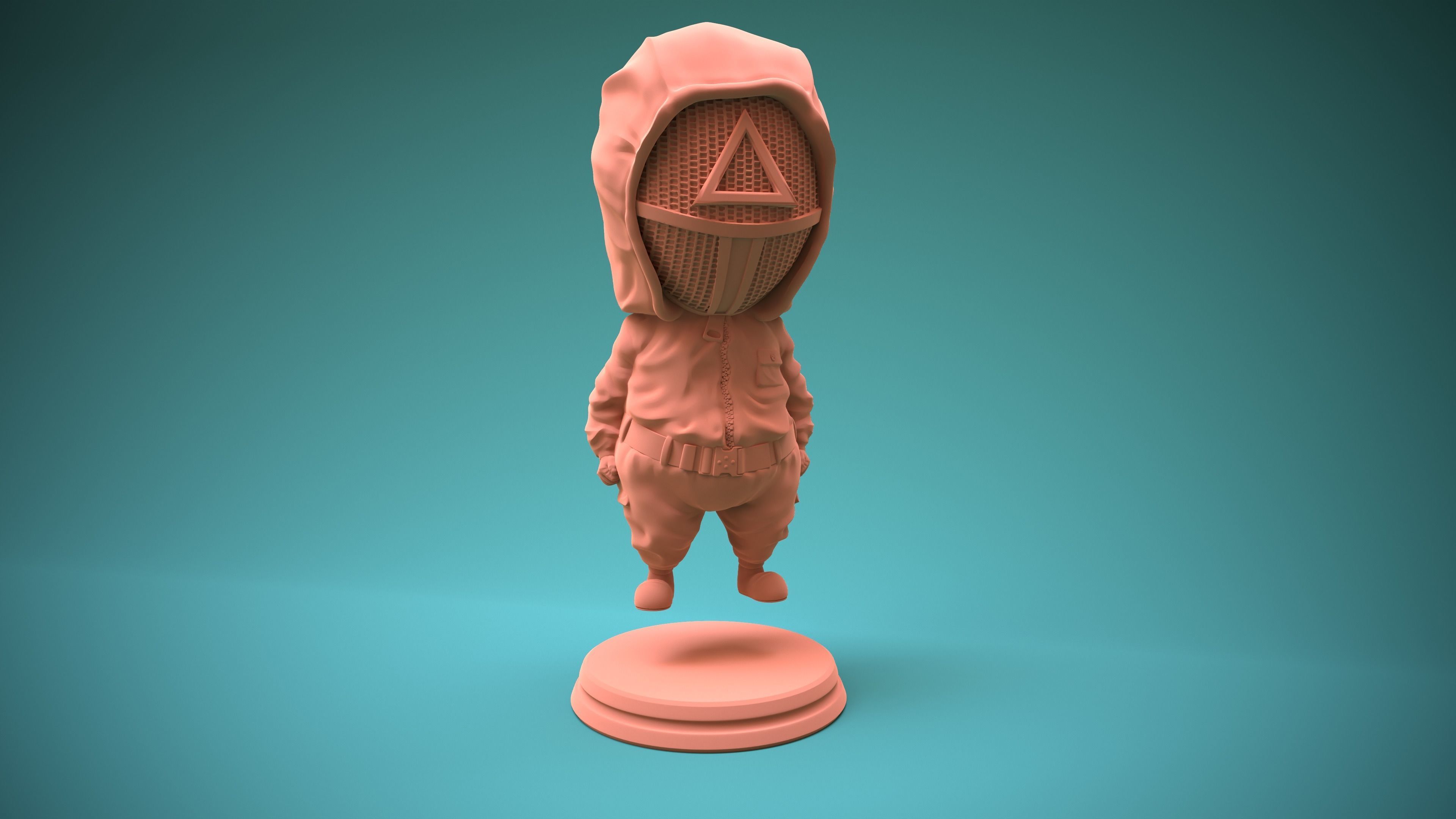 SQUID GAME PINK SOLDIER Ready for 3D print 3D print model_4